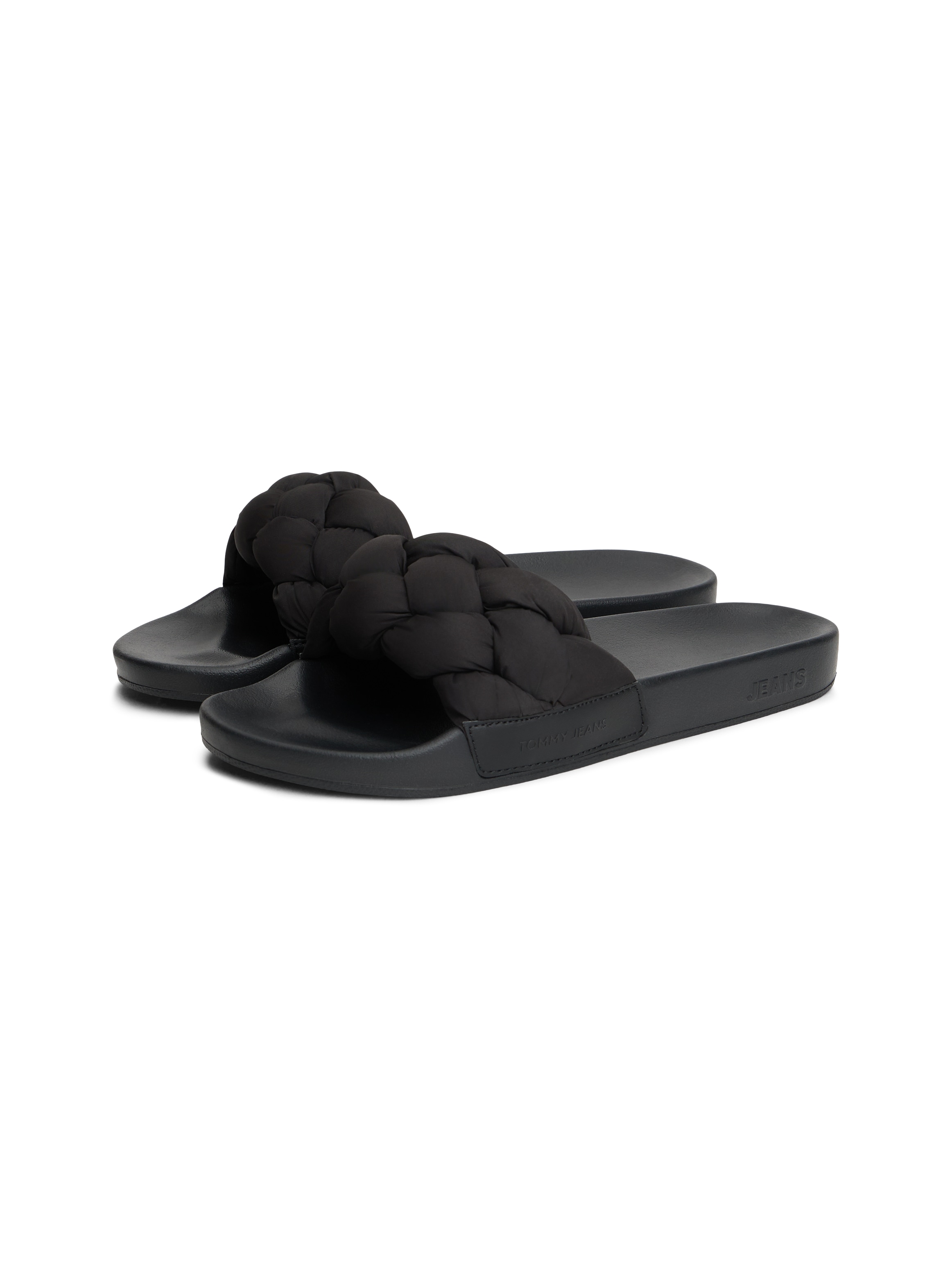 Tommy Jeans Pantolette »TJW BRAIDED SLIDES«  Sandale, Pantolette, Flat mit geflochtener Bandage