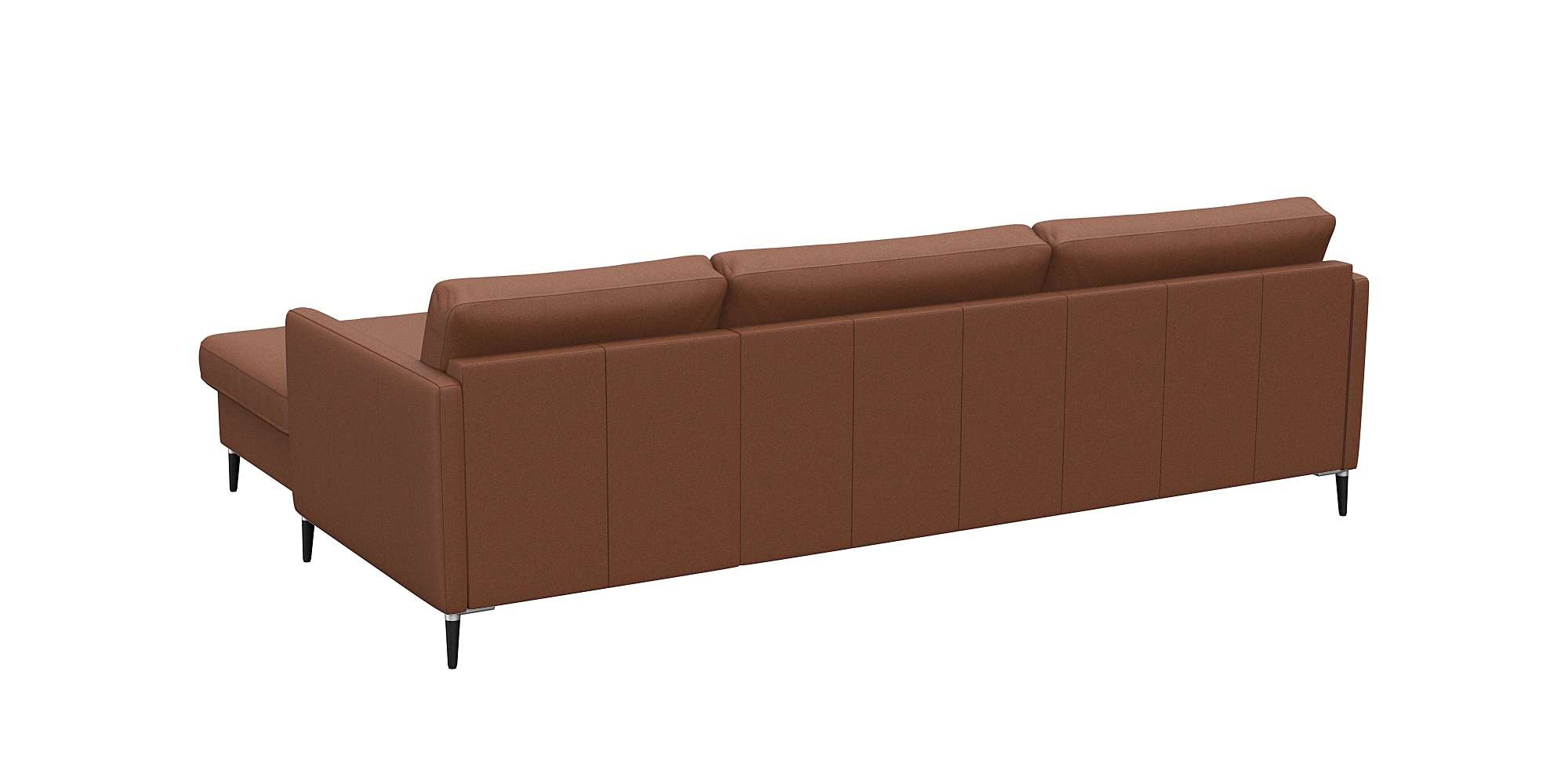 FLEXLUX Ecksofa »Fiore, super Sitzkomfort durch Kaltschaum im Sitz, L-Form«, schmale Armlehnen, Füße Alu+schwarz