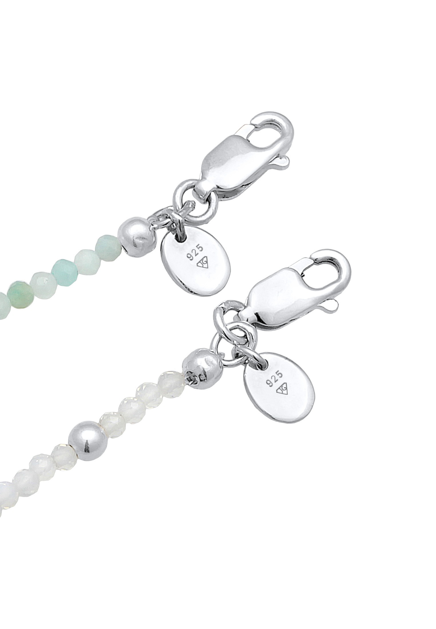 Elli Premium Lederarmband »Armband Mondstein Amazonit Süßwasserperle 2er Set 925 Silber«