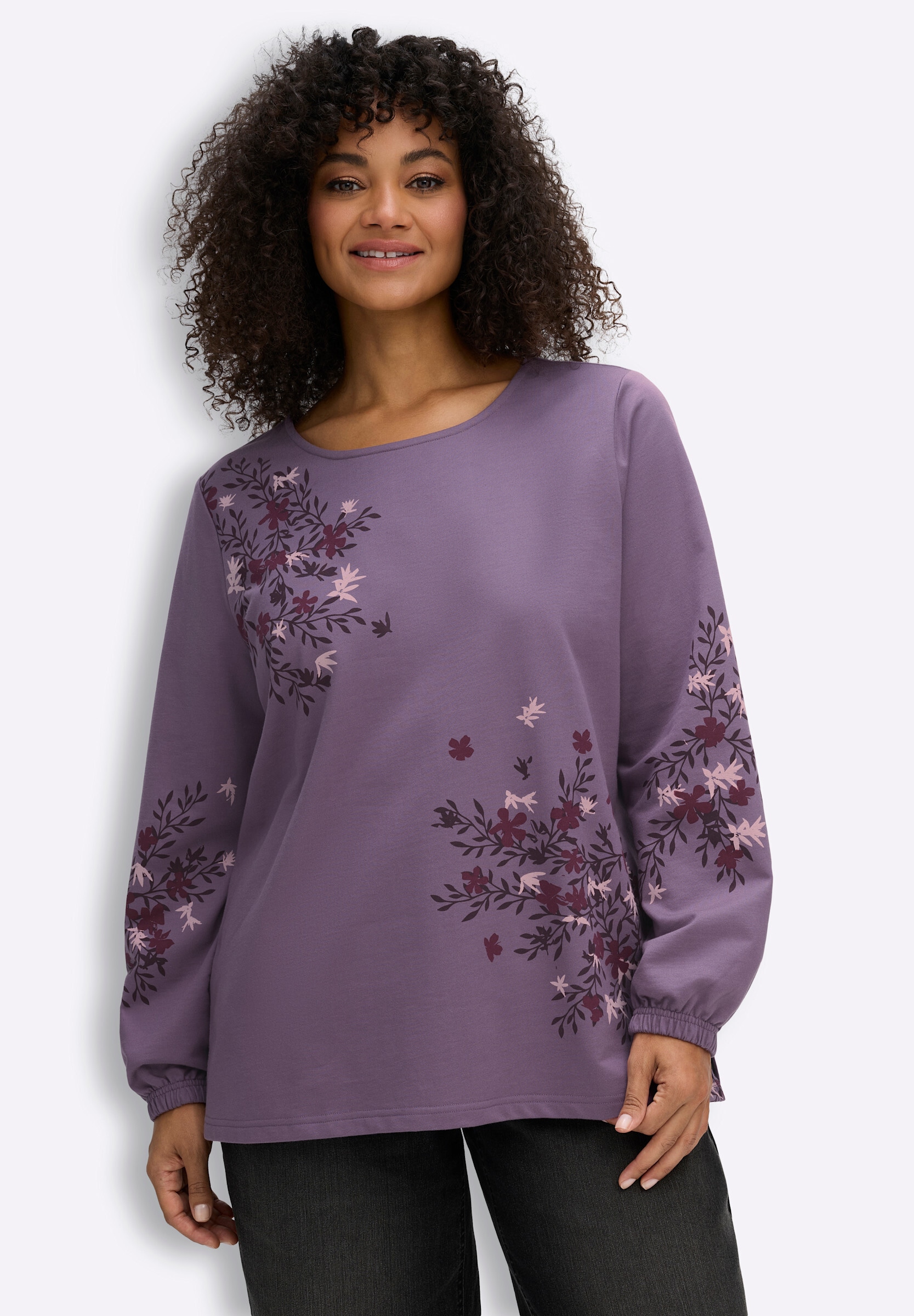Sheego Sweatshirt »Sweatshirt Sweatshirt mit Blumenprints«
