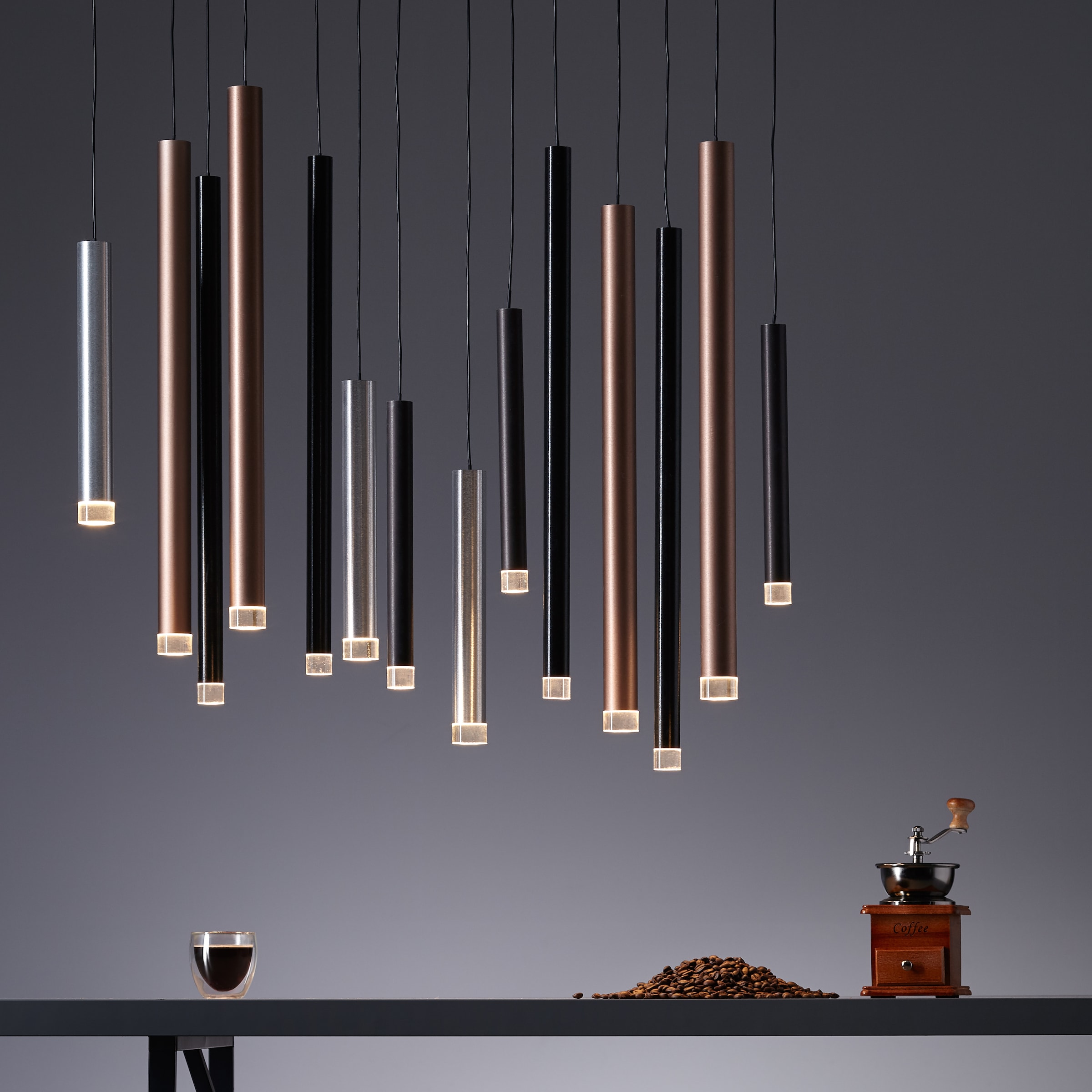 Brilliant Pendelleuchte »Cembalo« LED-Modul 1 Stk. Warmweiß LED Hängelampe 14flg braun/Kaffee
