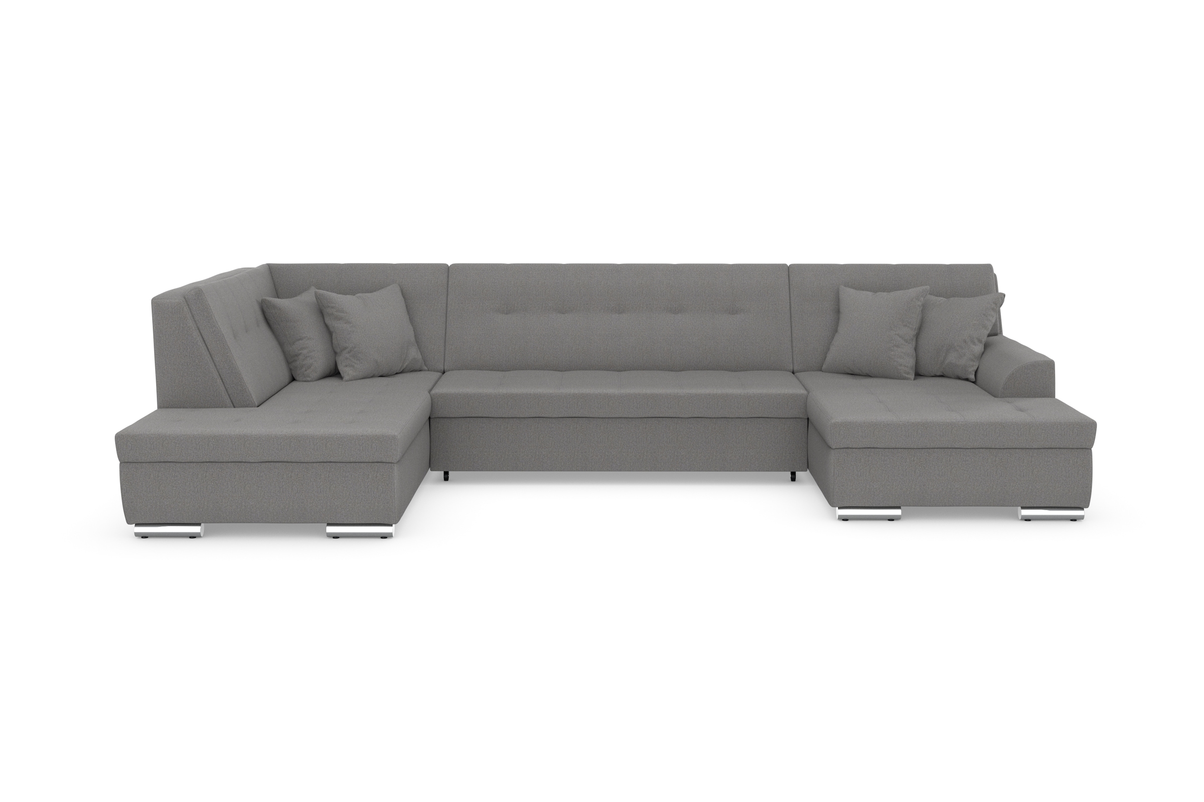 DOMO collection Wohnlandschaft »Treviso incl. Zierkissen, moderne Steppung, XXL: B/T/H: 364/201/83 cm«, wahlweise mit Bettfunktion, in vielen Bezugsarten auch in Cord U-Form