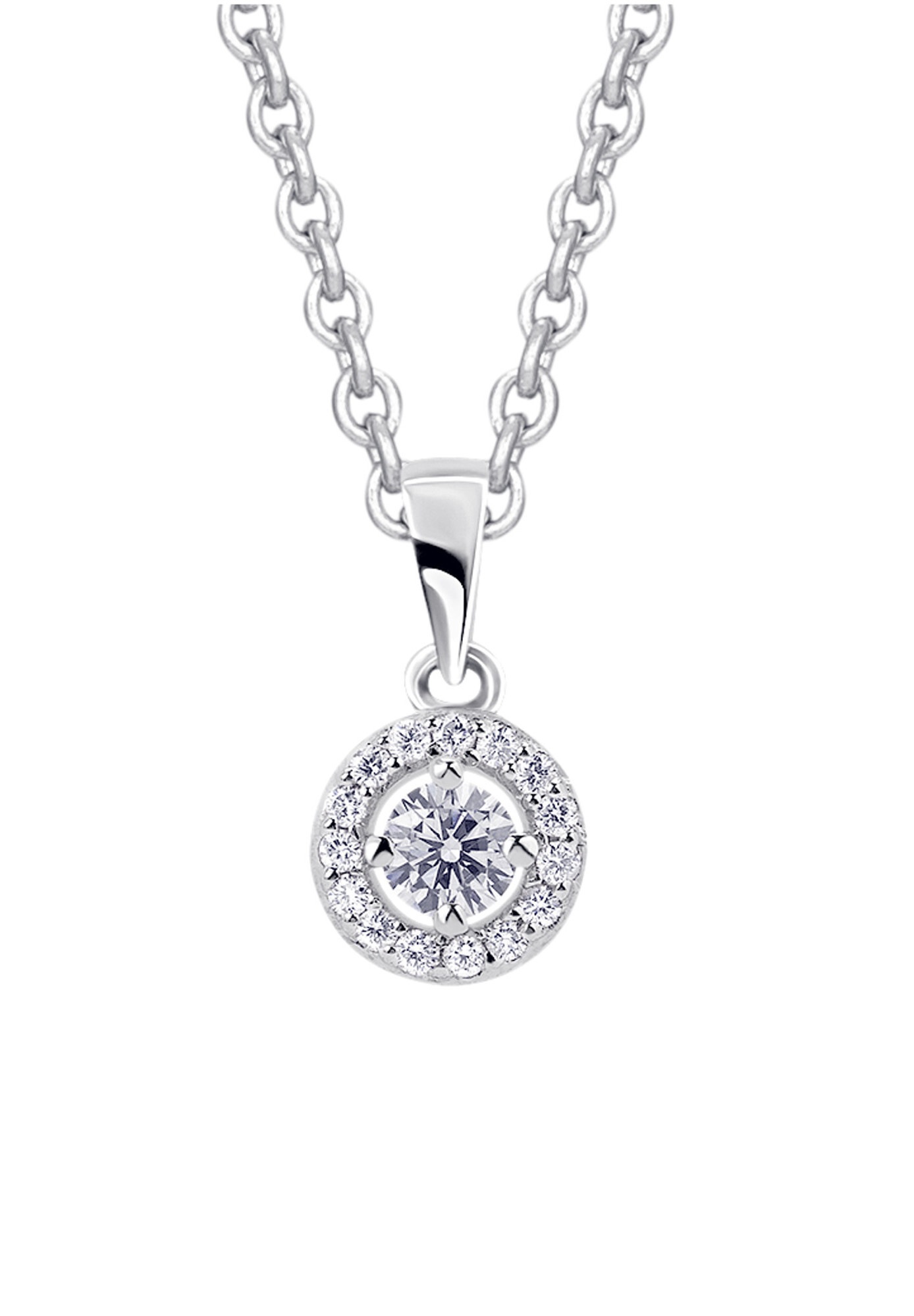 ONE ELEMENT Kettenanhänger »0,15 ct Diamant Brillant Invisible Anhänger aus 585 Weißgold«