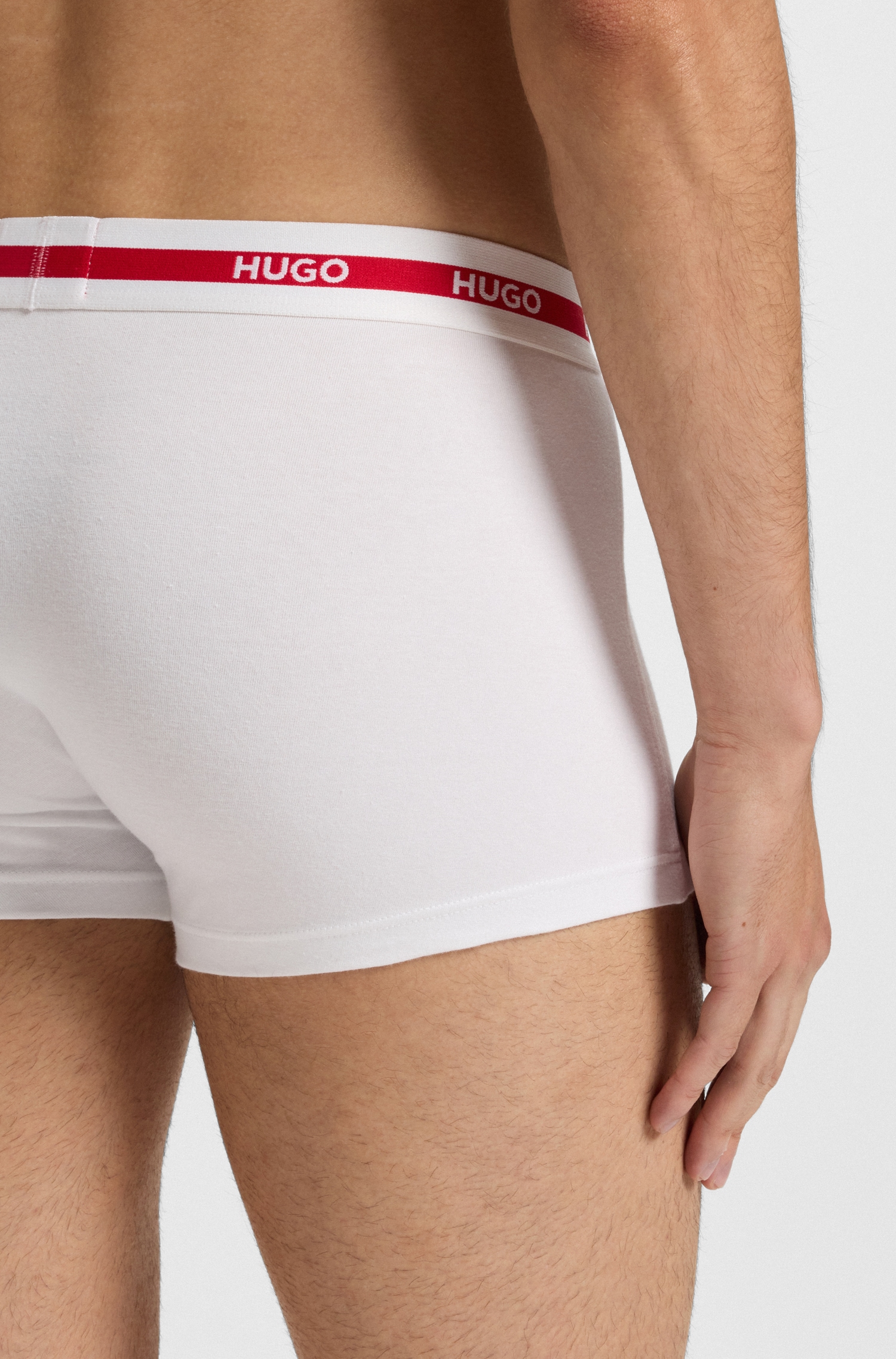 HUGO Underwear Trunk »TRIPLET PLANET« 3 Stk. Logos am elastischen Bund, mittlere Bundhöhe