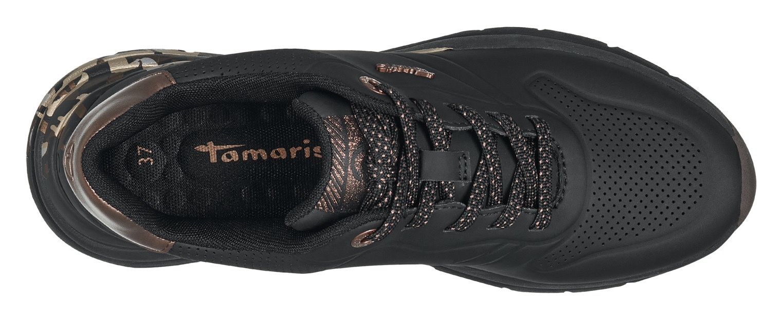 Tamaris Sneaker, mit trendigen Metallic-Details, Freizeitschuh, Halbschuh, Schnürschuh