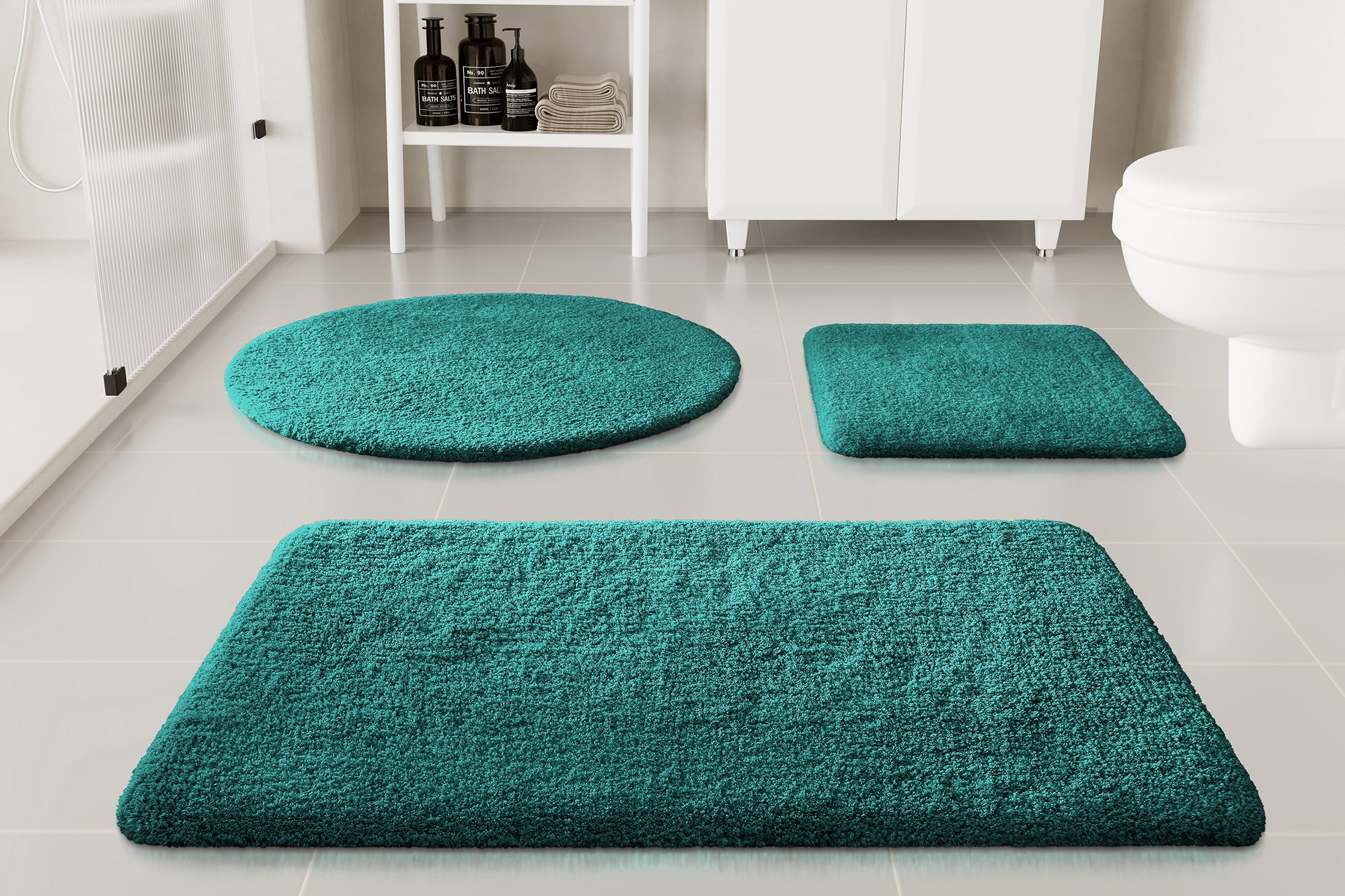 OTTO home Badematte »Kaarin« Höhe 30 mm rutschhemmend beschichtet schnell trocknend Badteppich, getuftet, flauschig, hochflor, große Farbauswahl