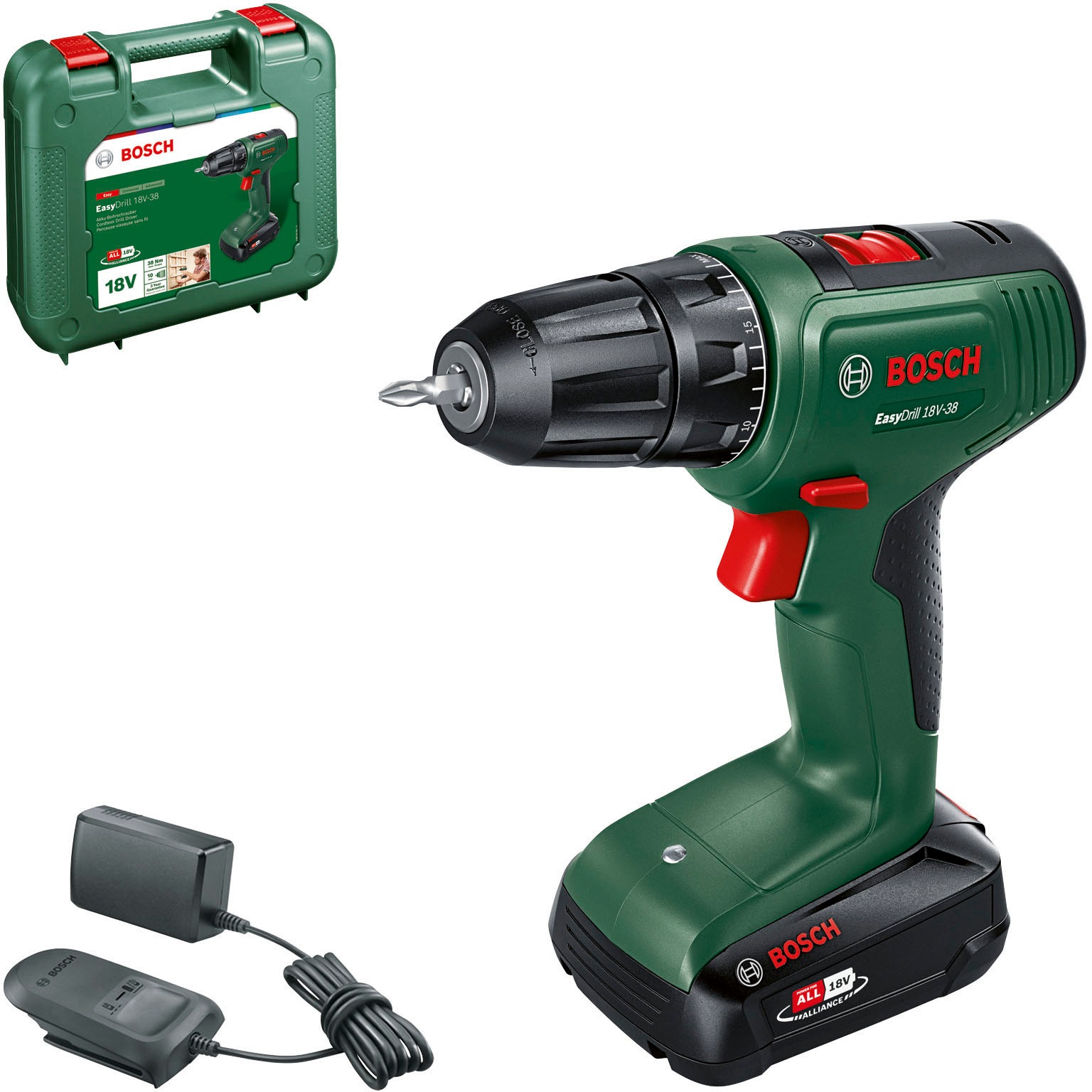 Akku-Bohrschrauber »EasyDrill 18V-38«, mit Akku und Ladegerät