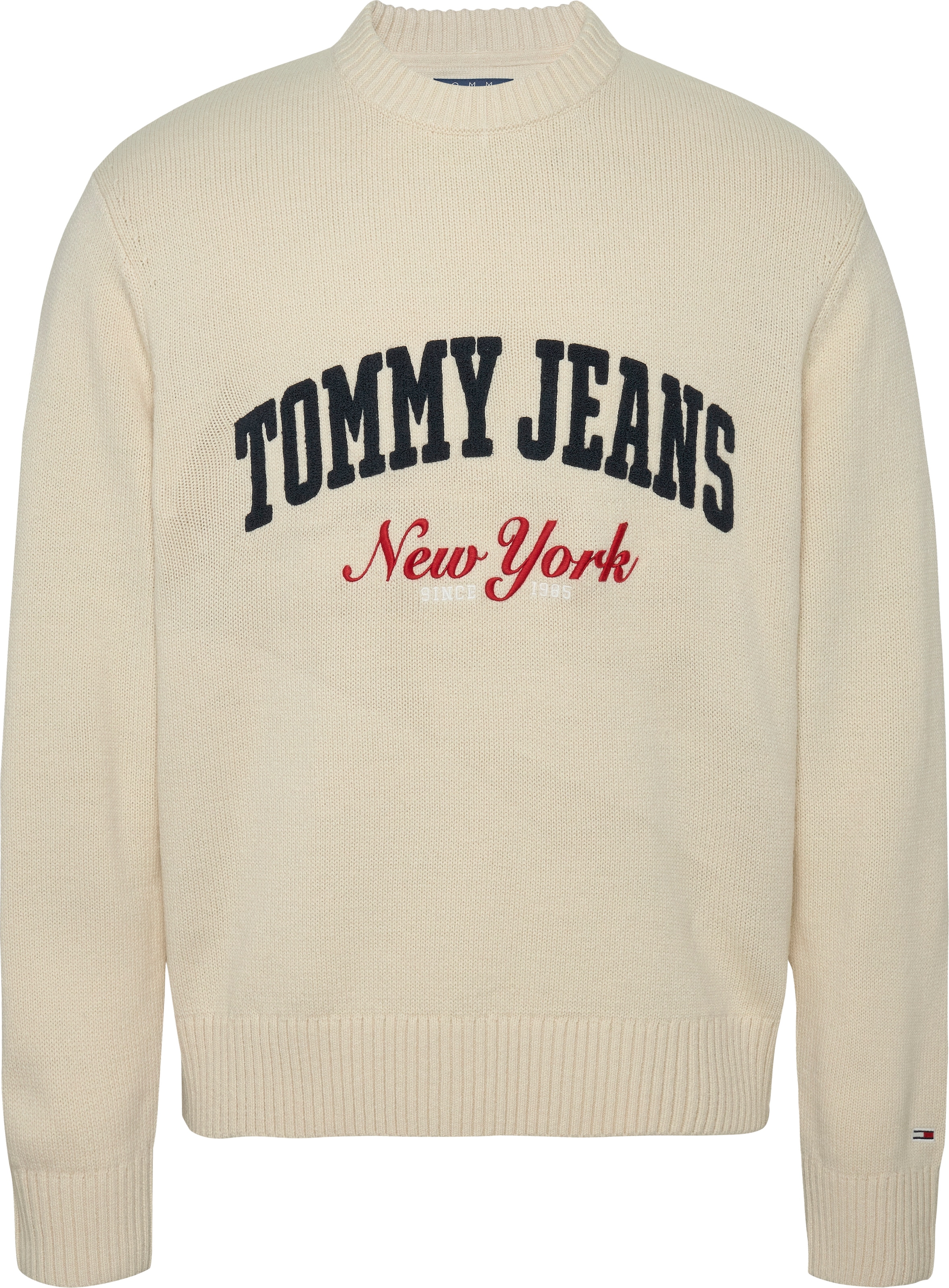 Tommy Jeans Rundhalspullover »TJM REG VARSITY CREW SWEATER EXT«, mit großem Logo