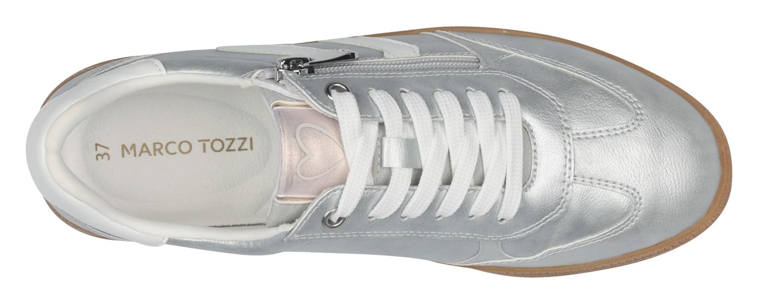 MARCO TOZZI Plateausneaker, Freizeitschuh, Halbschuh, Schnürschuh mit Kontrastbesatz