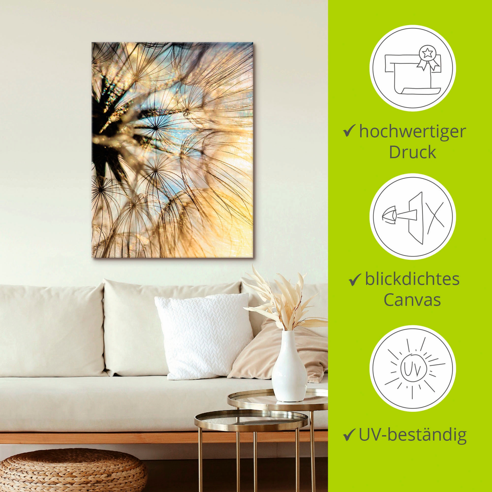 Artland Leinwandbild »Pusteblume Poesie« Blumen 1 Stk. tlg. als Leinwandbild, Poster, Wandaufkleber in verschied. Größen