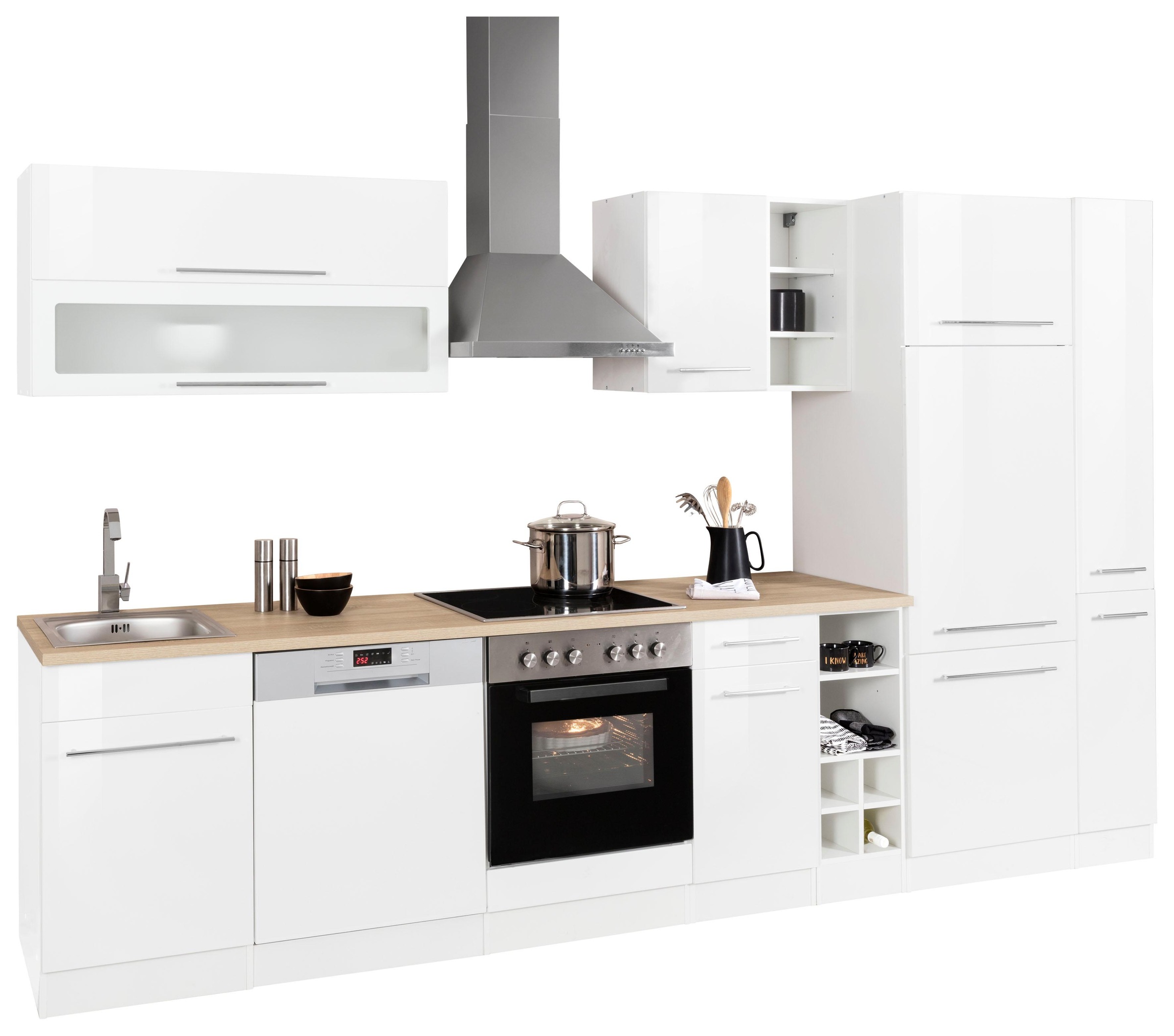 KOCHSTATION Küchenzeile »KS-Eton«, mit E-Geräten, Breite 330 cm
