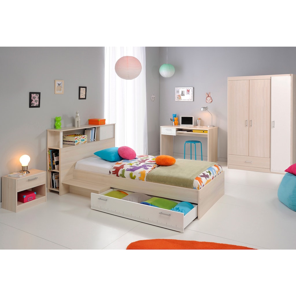 Parisot Jugendzimmer-Set »Charly«, (Set, 6 St., Schrank, Bett, Regal, Nachttisch, Schreibtisch)