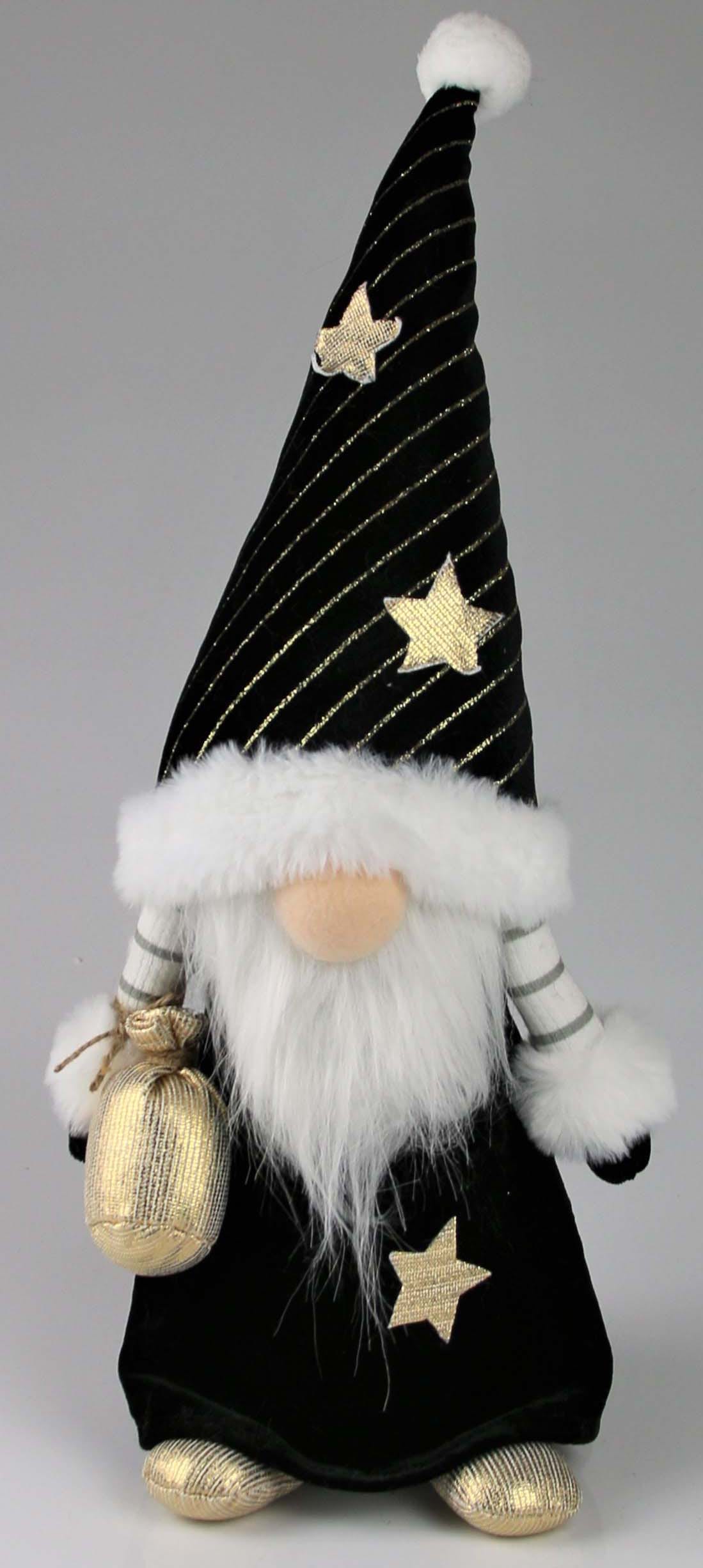 Design und AM Mütze auf mit Rechnung Weihnachtsfigur »Weihnachtsdeko«, bestellen schwarzer goldenen Sternen