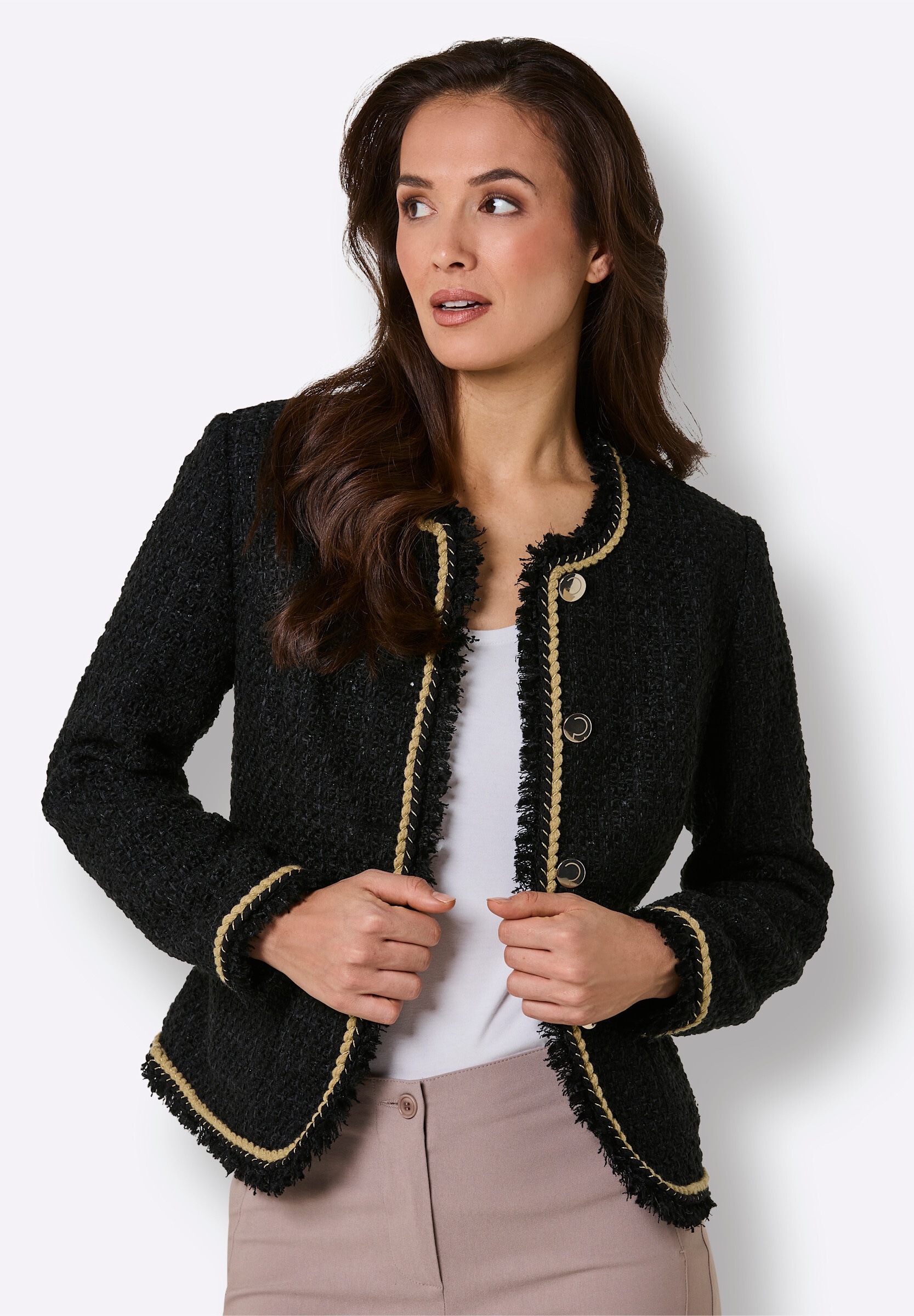 creation L Blusenblazer »Woll-Mix-Bouclé-Blazer Bouclé-Blazer«