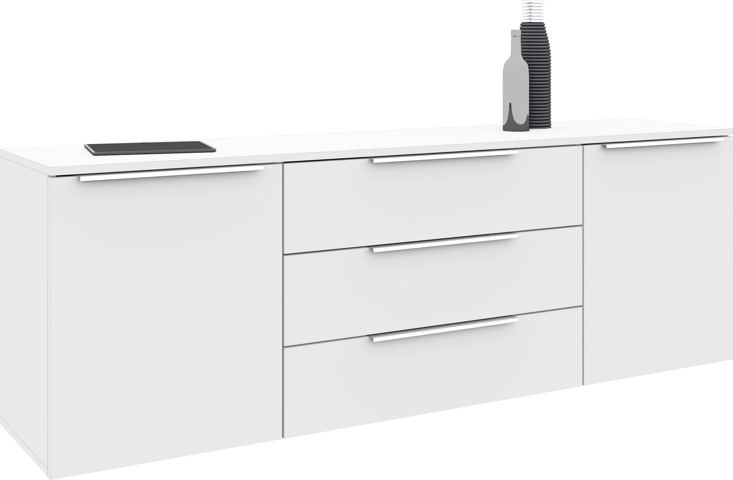 borchardt Möbel Sideboard "Oliva, hängend oder stehend mit Metallgriffen" Breite 166 oder 200cm, 2 Türen 3 Schubfächer