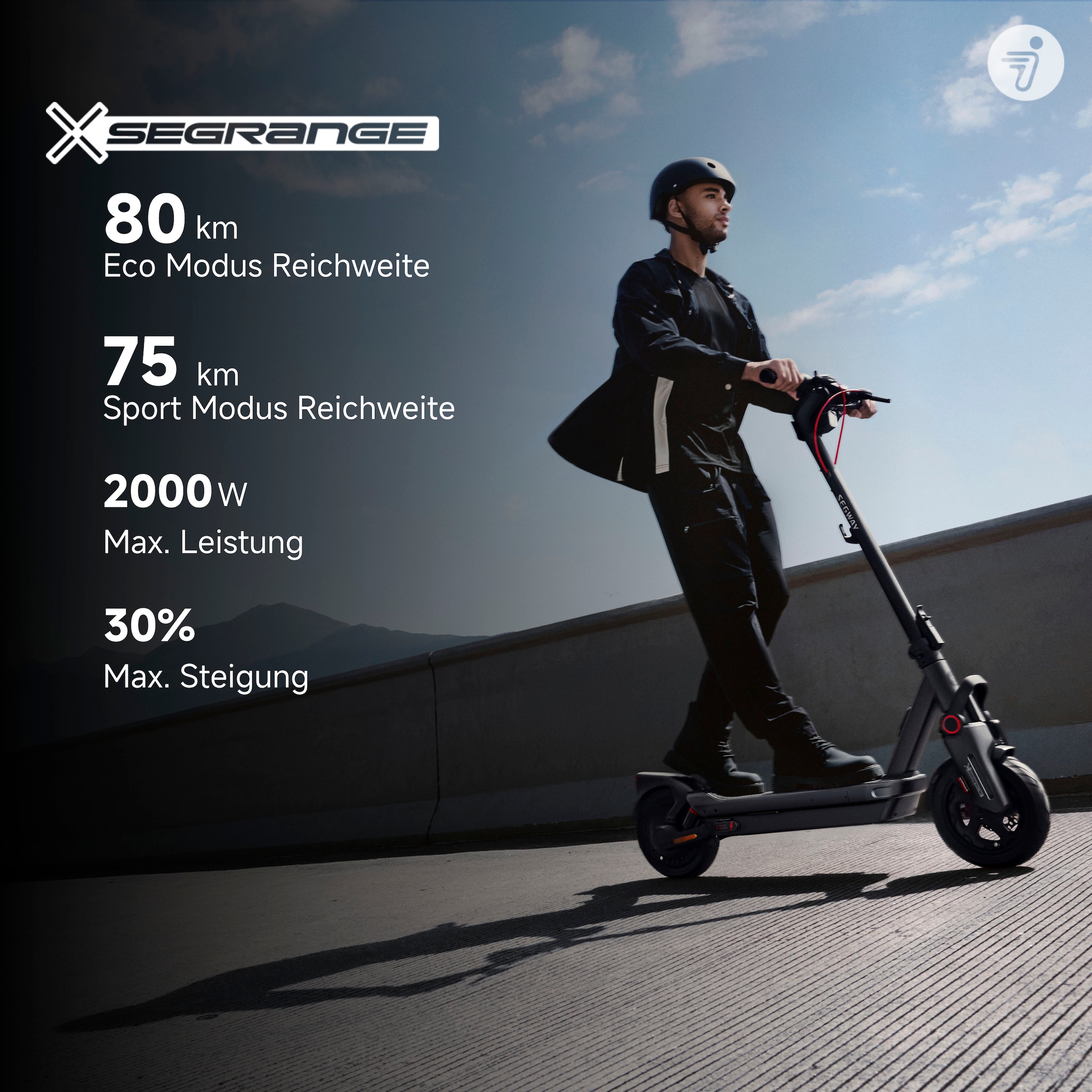 ninebot by Segway E-Scooter »MAX G3 D«, mit Straßenzulassung, 80 km Eco Modus Reichweite, Ladezeit 3,5h