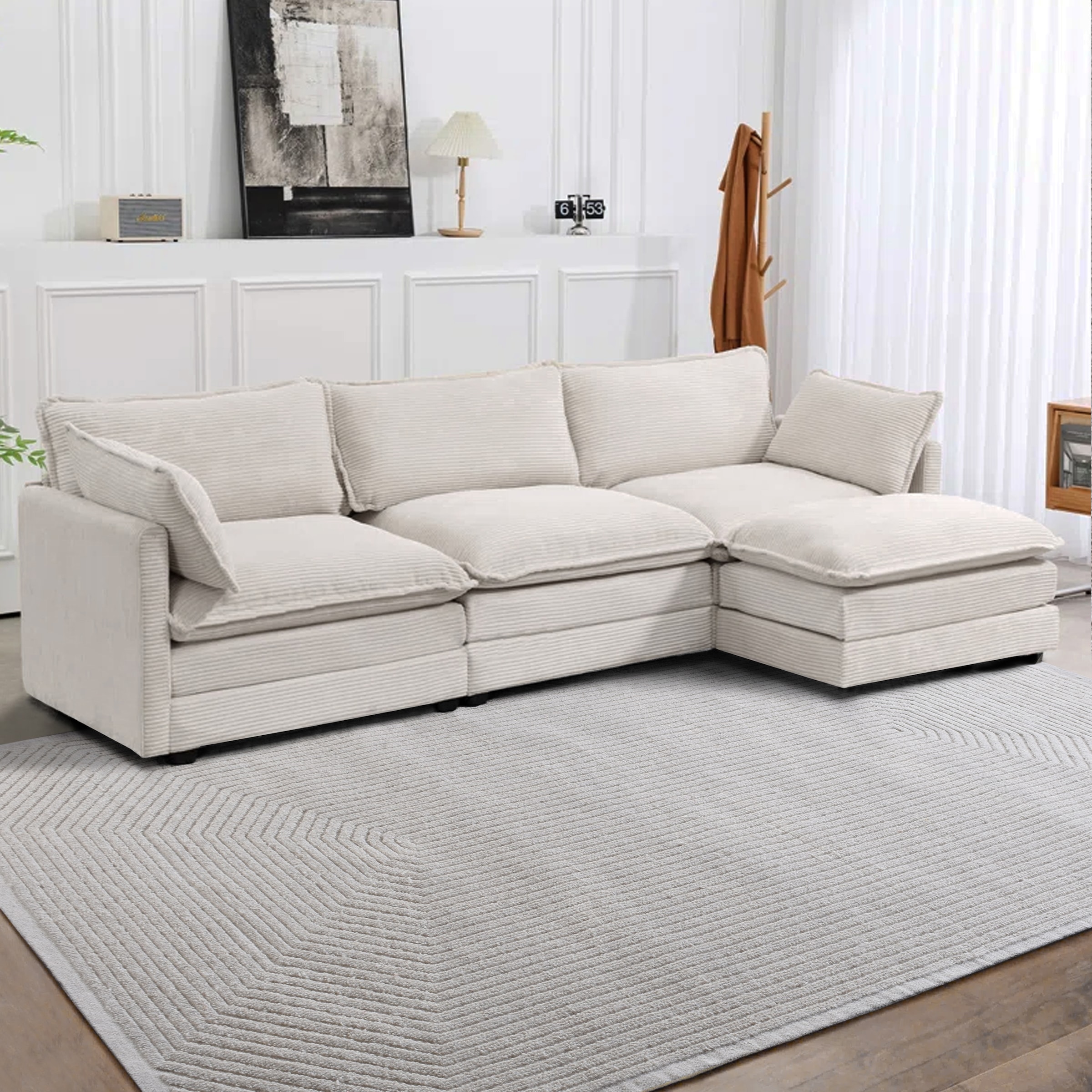 my home Wollteppich »Sola«, rechteckig, 12 mm Höhe, Hoch-Tief-Struktur, Handgearbeitet,Wohnzimmer, Schlafzimmer, Esszimmer