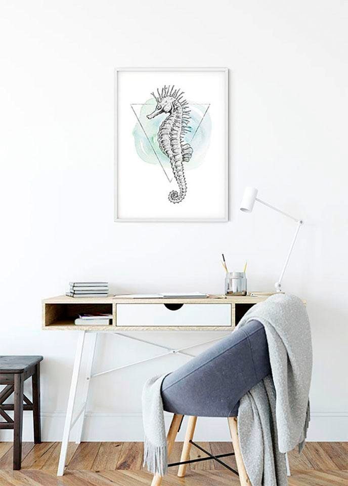 Komar Bild »Sea Horse Watercolor« Tiere 1 Stk. tlg. Wandbild zur Dekoration - ohne Rahmen