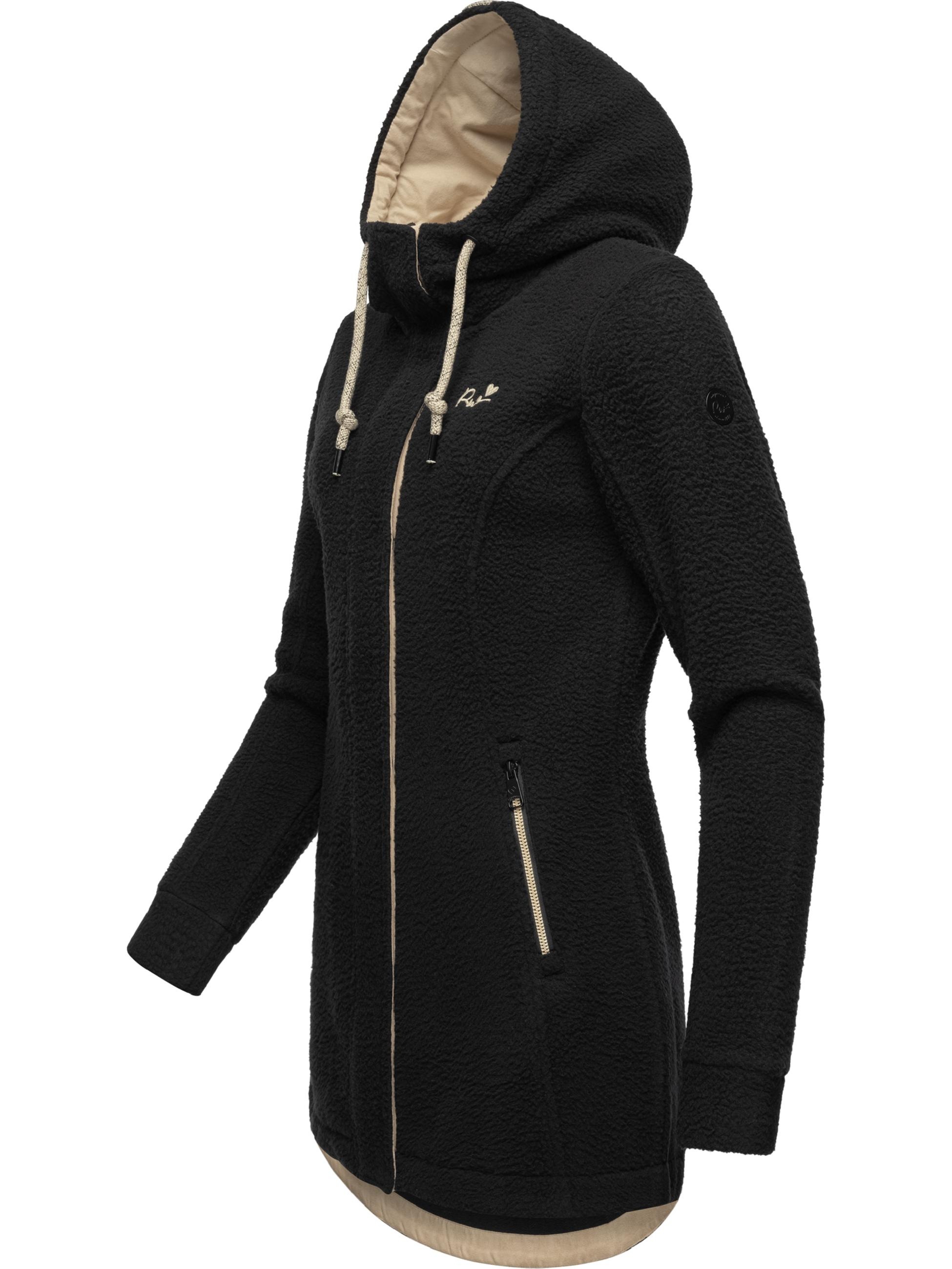 Kapuzensweatjacke »Fellimitatmantel Letti Teddy-Fleece«, Kuschelig weicher Teddyfleece-Mantel