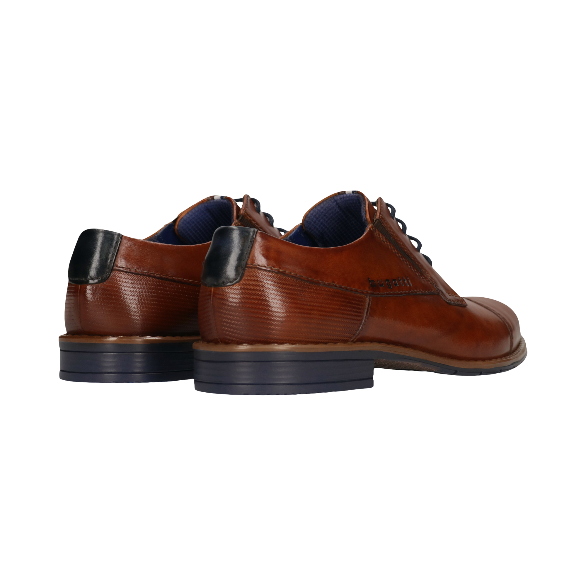 bugatti Schnürschuh  , Blockabsatz, Abendschuh, Businessschuh mit Logoprägung