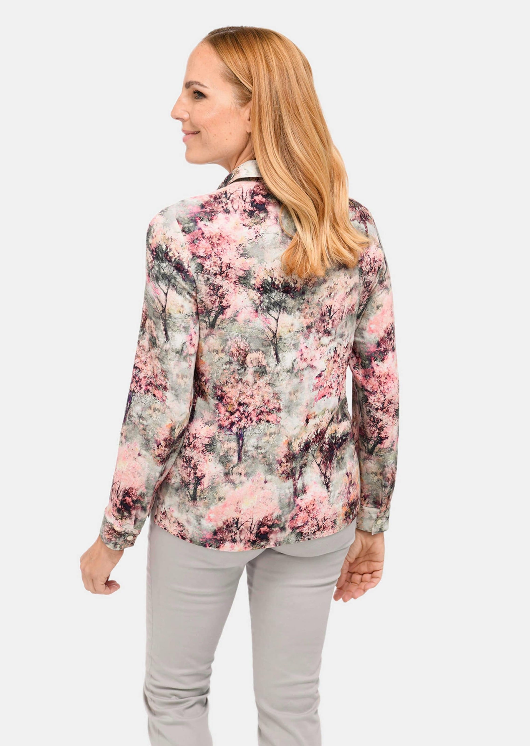 GOLDNER Hemdbluse »Jerseybluse Weiche Jerseybluse mit wundervollem Druck«