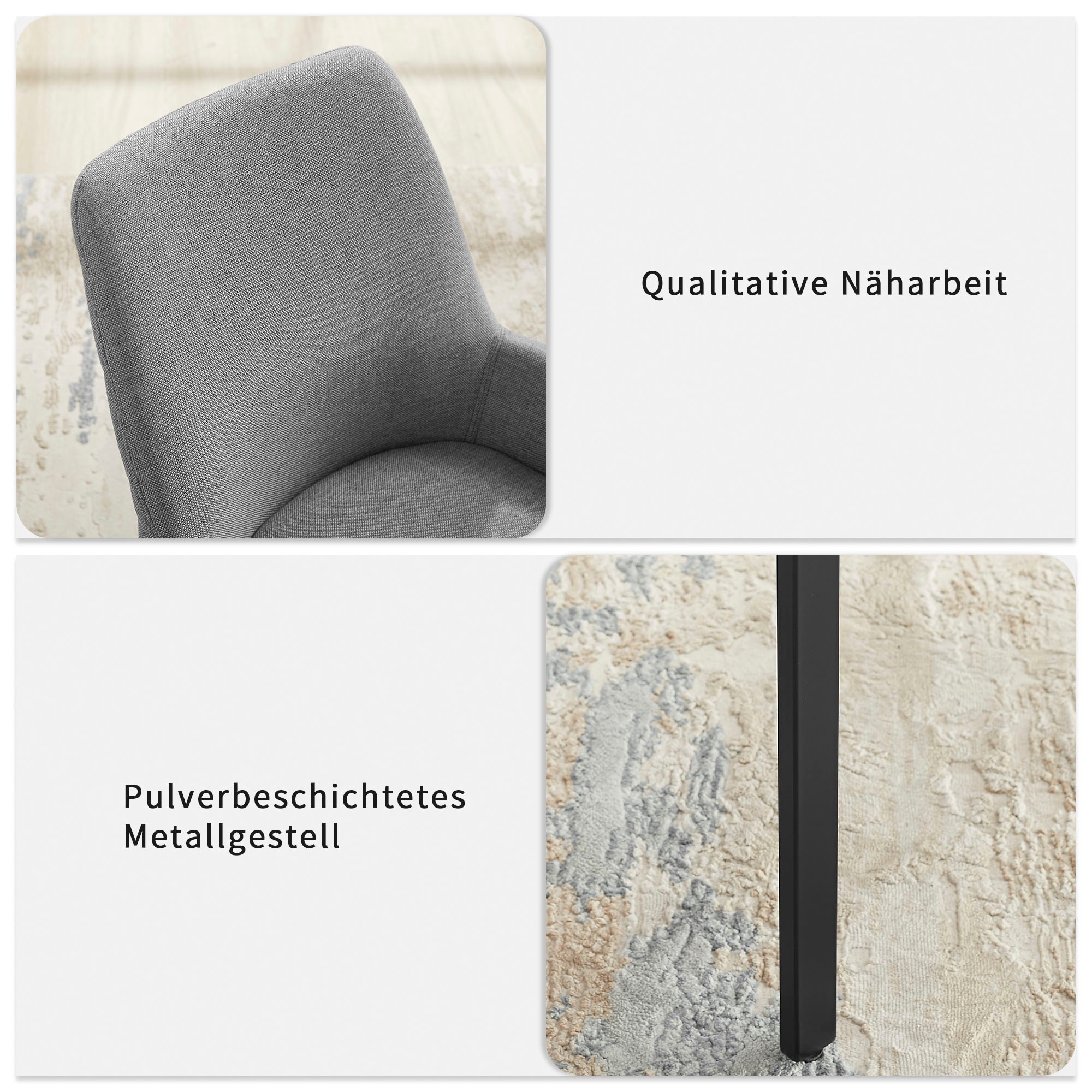 OTTO home Stuhl »Lome« () 1 Stk.mit pflegeleichtem Webstoff Bezug, Metallgestell, Sitzhöhe 49 cm