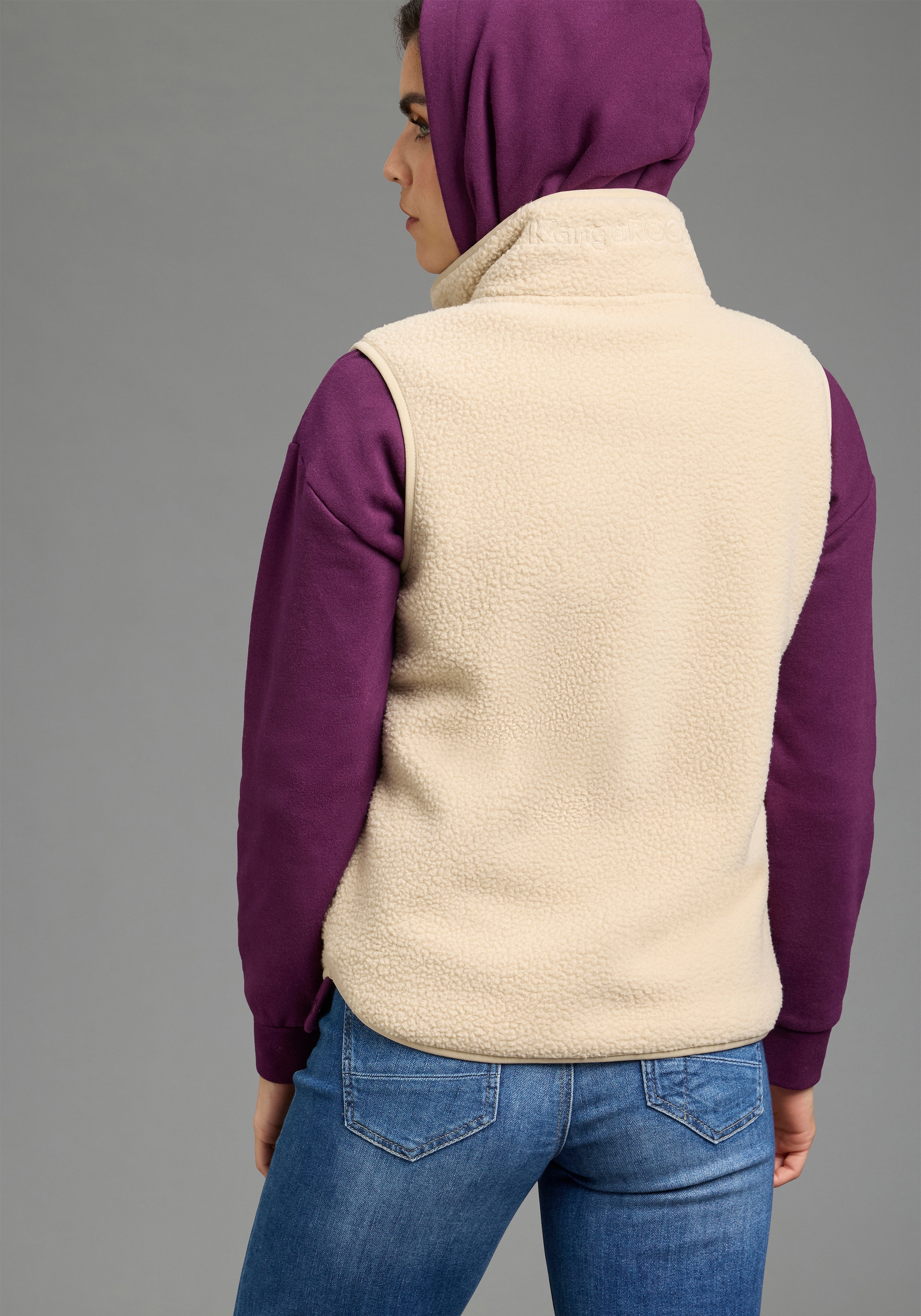 KangaROOS Fleeceweste Weste aus Teddy Fleece für den Übergang