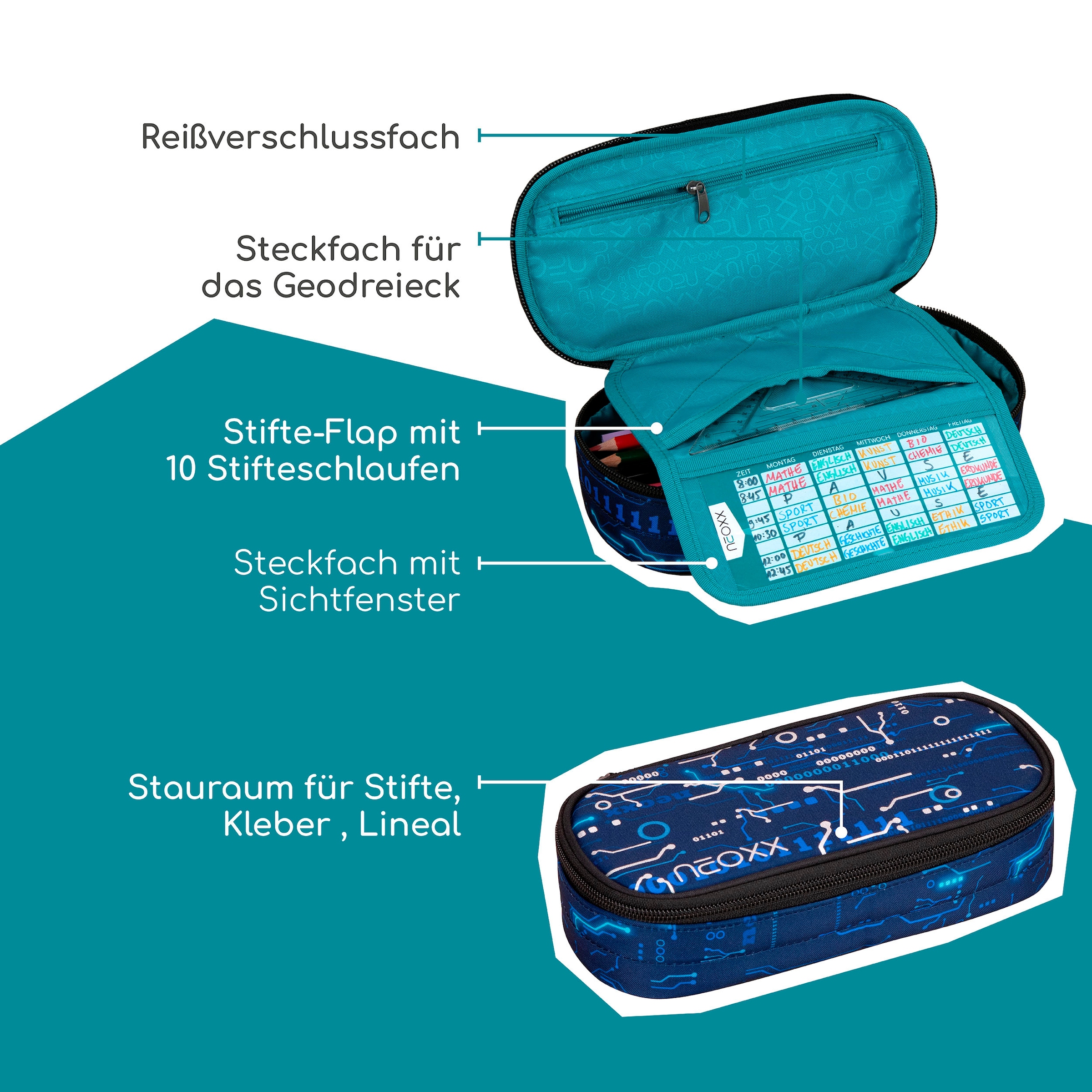 neoxx Schreibgeräteetui »Schlamperbox, Jump, Next Level«, teilweise aus recyceltem Material