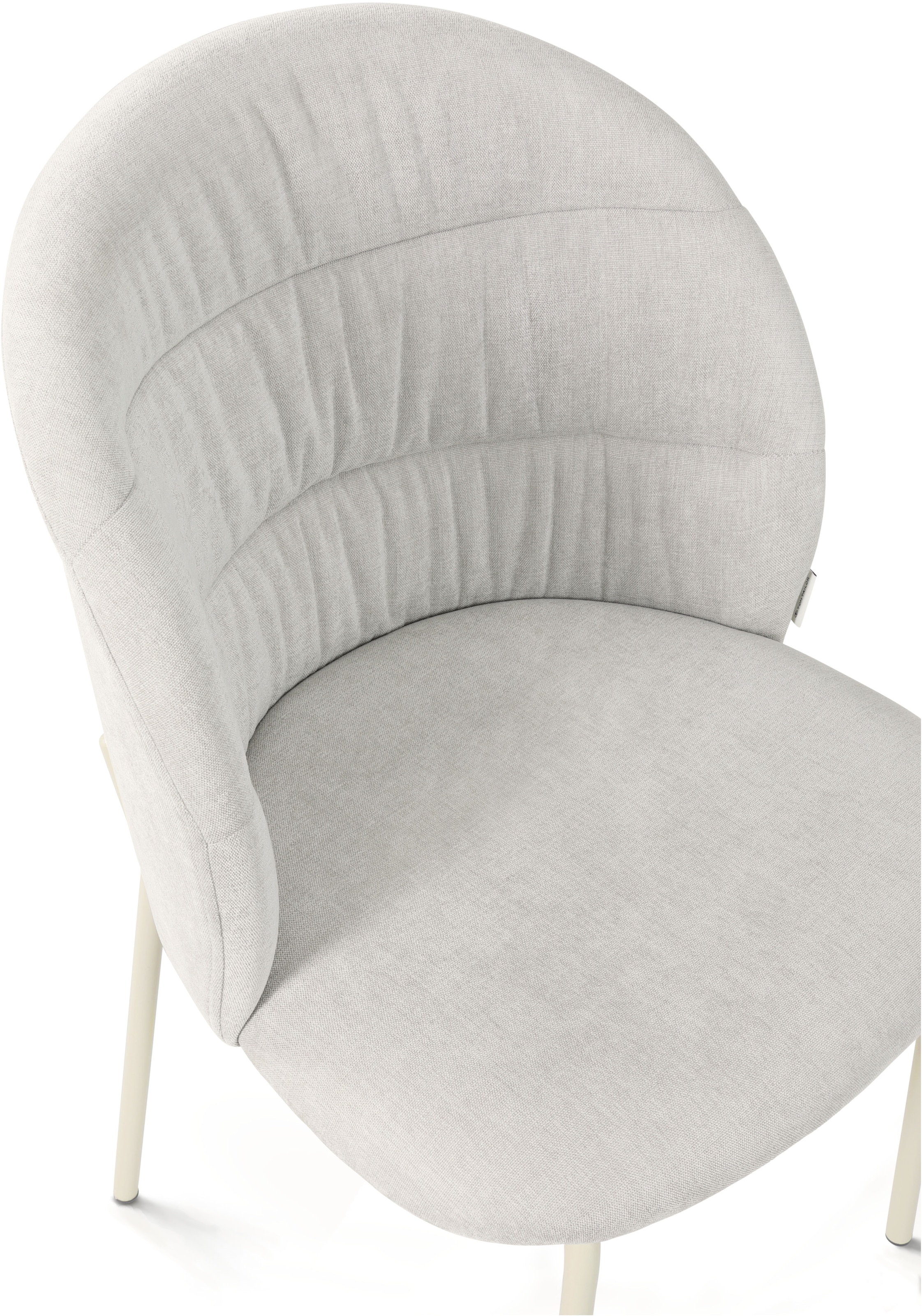 TOM TAILOR HOME 4-Fußstuhl »LEAF CHAIR«, (Set), 2 St., Chenille, 4-Fußgestell, Raffung in der Rückenlehne
