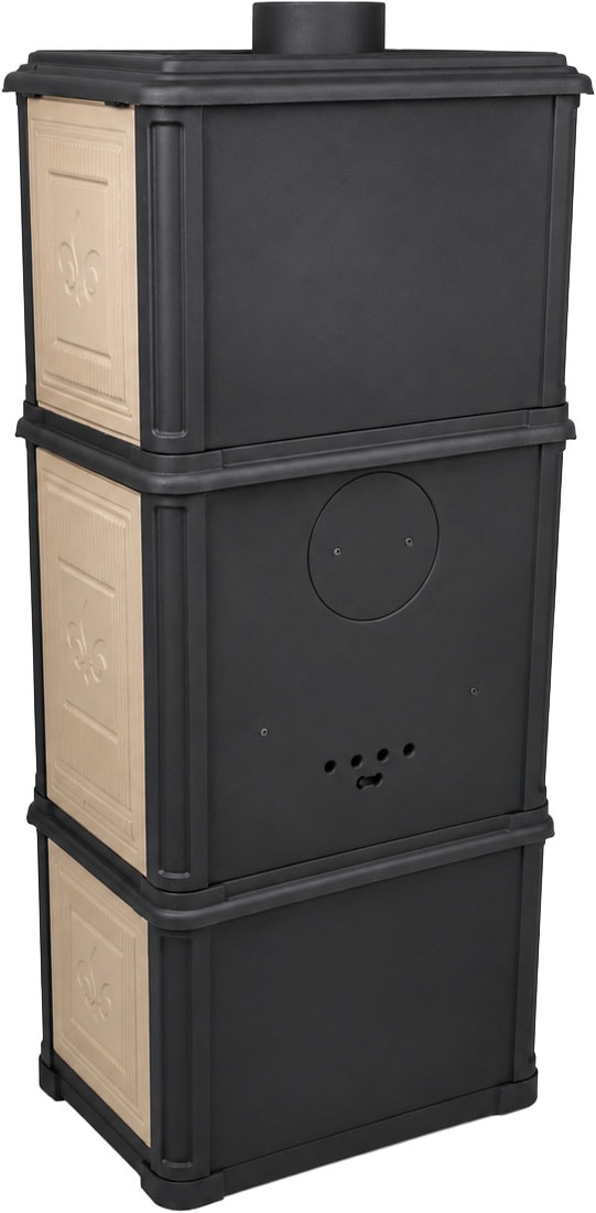 Hanseatic Kaminofen »Minerva, Gussofen mit Backofen und Beige emaillierten Seiten« Großer Feuerraum