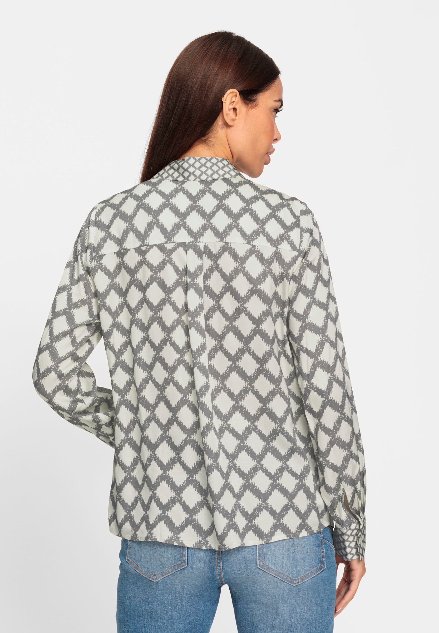 heine Hemdbluse »Druck-Bluse Hemdbluse mit Rautenmuster«