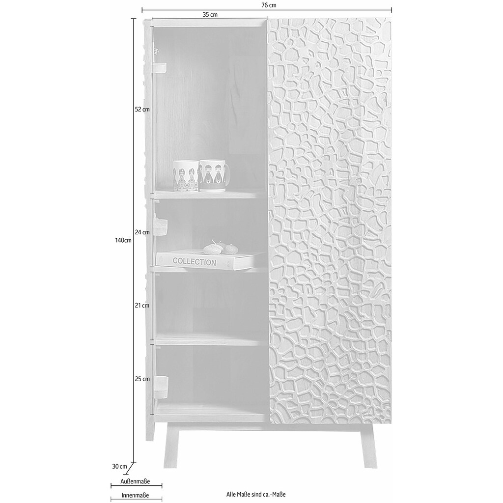 Home affaire Sideboard »Groveland«, landschaftsähnliche Holzschnitte auf den Türen, Höhe 140 cm