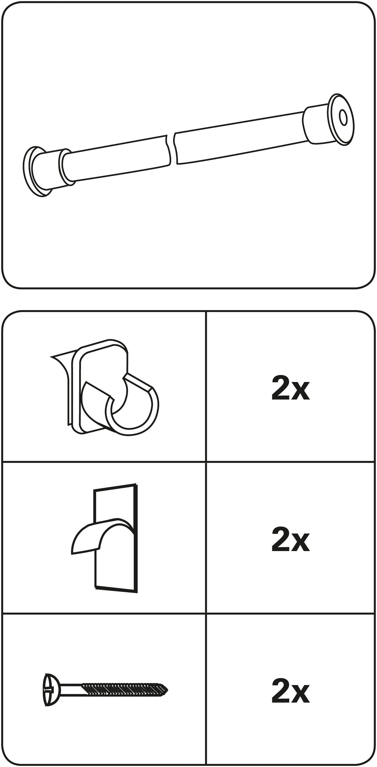 GARDINIA Gardinenstangenhalter »Wandlager für Vitragestangen Ø 11+12 mm«, (2 St.), Zubehör Vitragestangen/Caféhausstangen Ø 11+12 mm