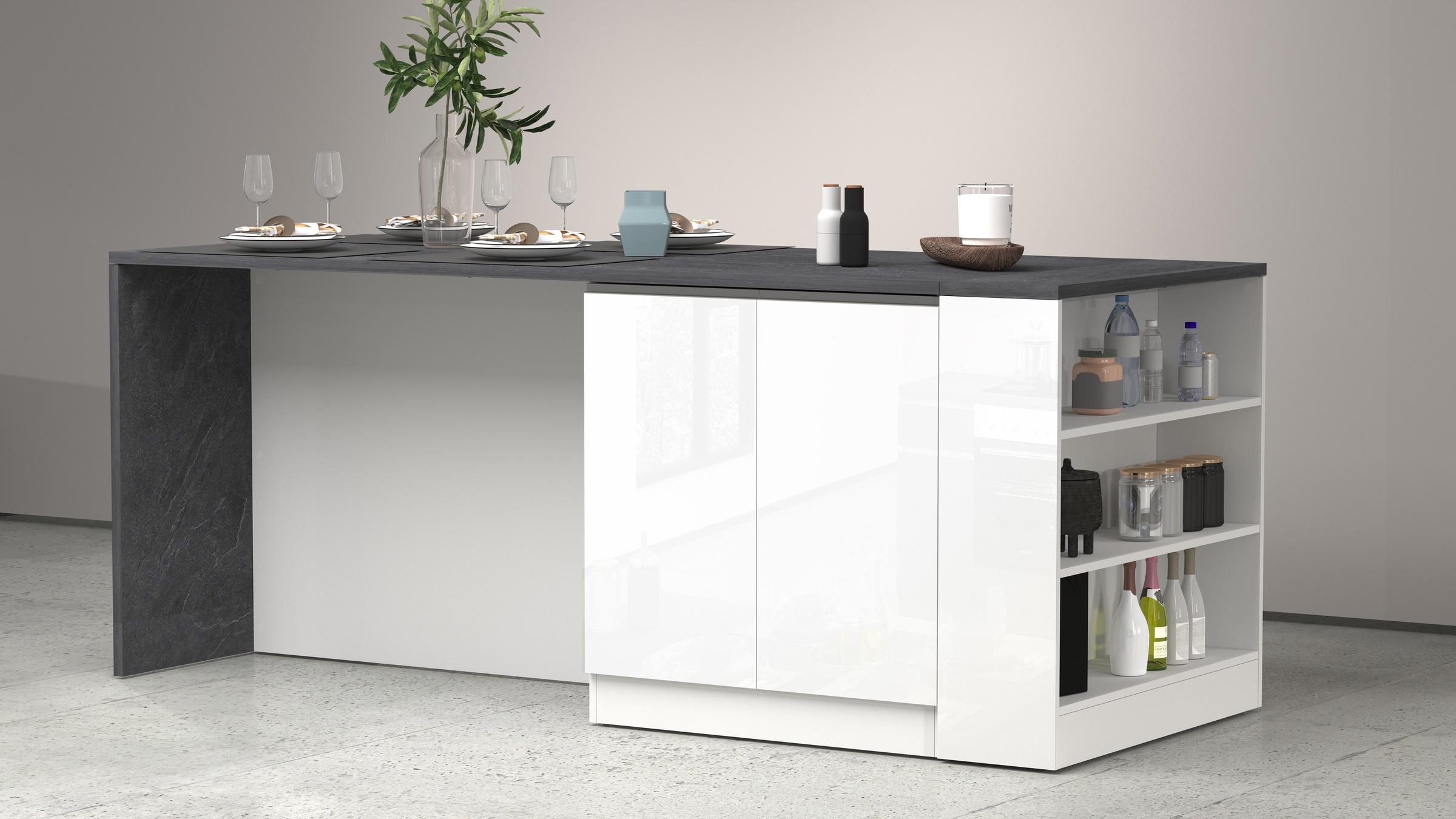 KOCHSTATION Küchenregal »Sole,Regal,Standregal,Küchenregal,Ablageregal«, Kombinierbar mit Kücheninsel Serie Sole Kochstation