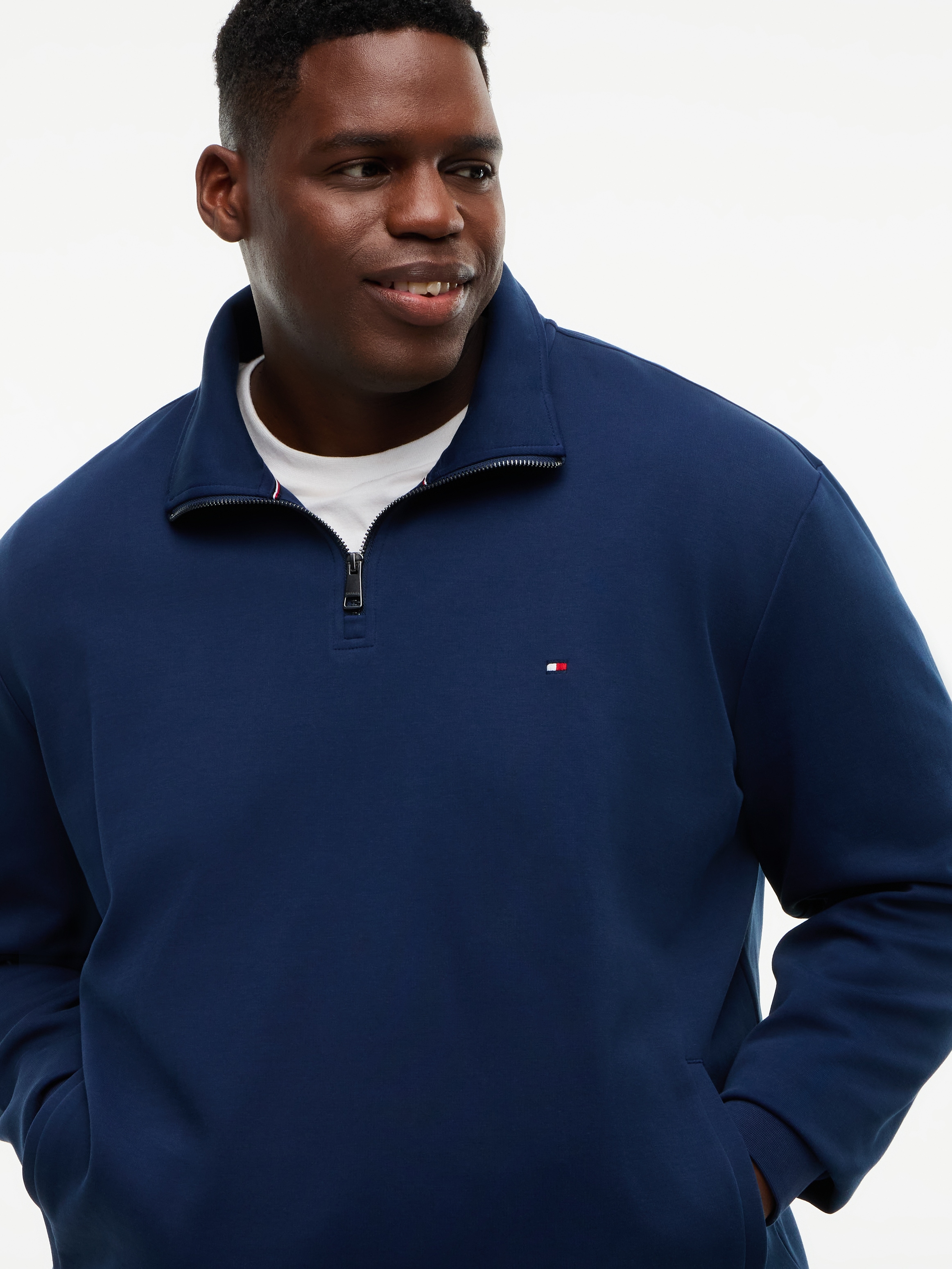 Tommy Hilfiger Big & Tall Sweatshirt »BT-ESSENTIAL INTECHNO 1/4 ZIP«, Große Größen, Stehkragen
