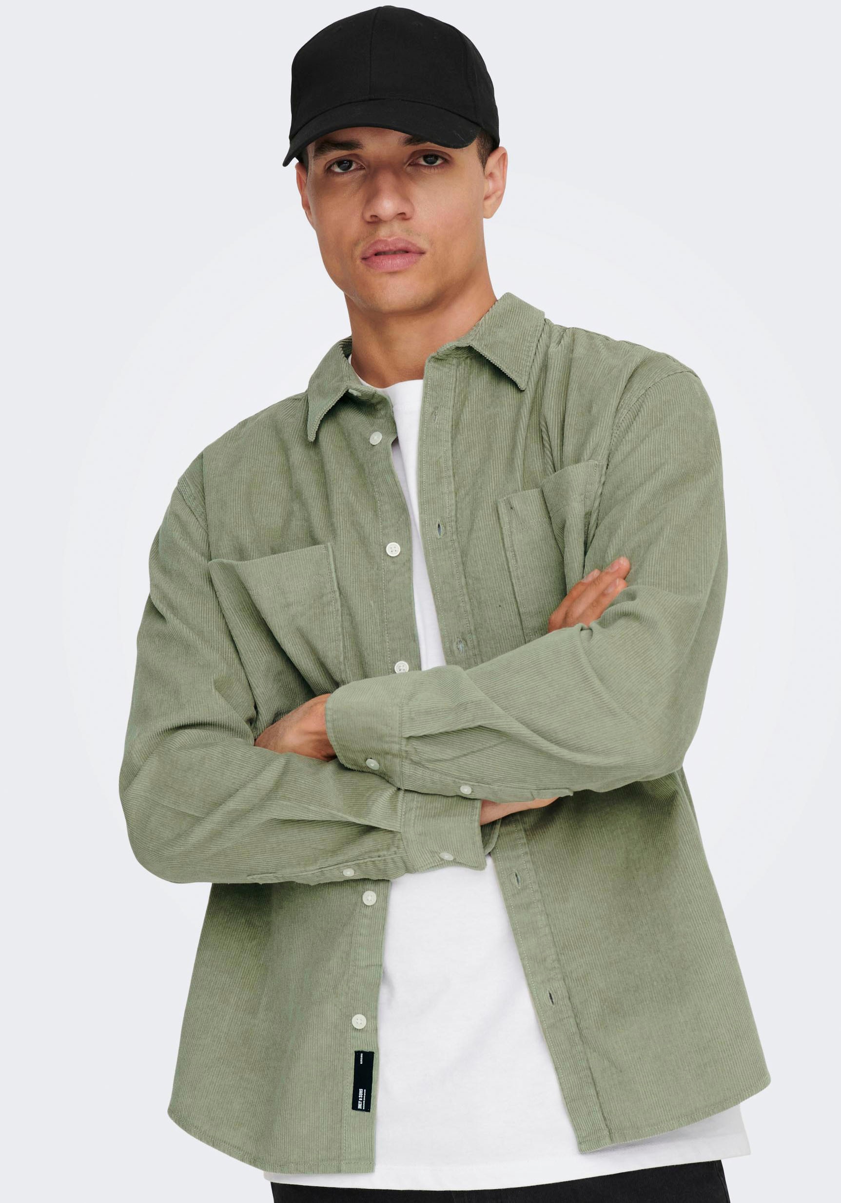 ONLY & SONS Langarmhemd »OS ONSALP RLX 2PKT WASHD COR«