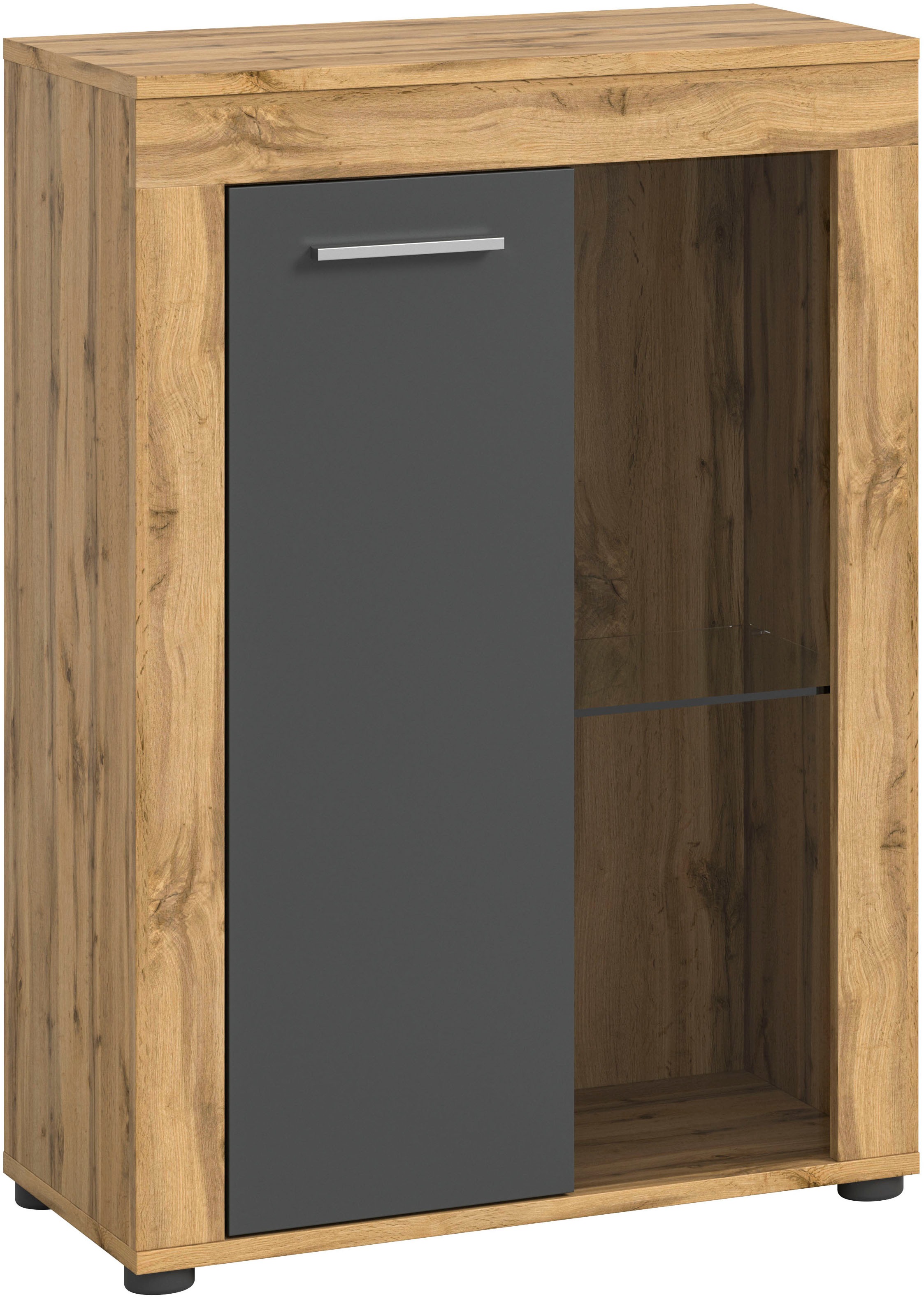 INOSIGN Vitrine »Aosta, Breite 60 cm, stehend oder hängend, in verschiedenen Farben«, Türanschlag wechselbar, 1 Glaseinlegeboden, Hängeeitrine, Standvitrine