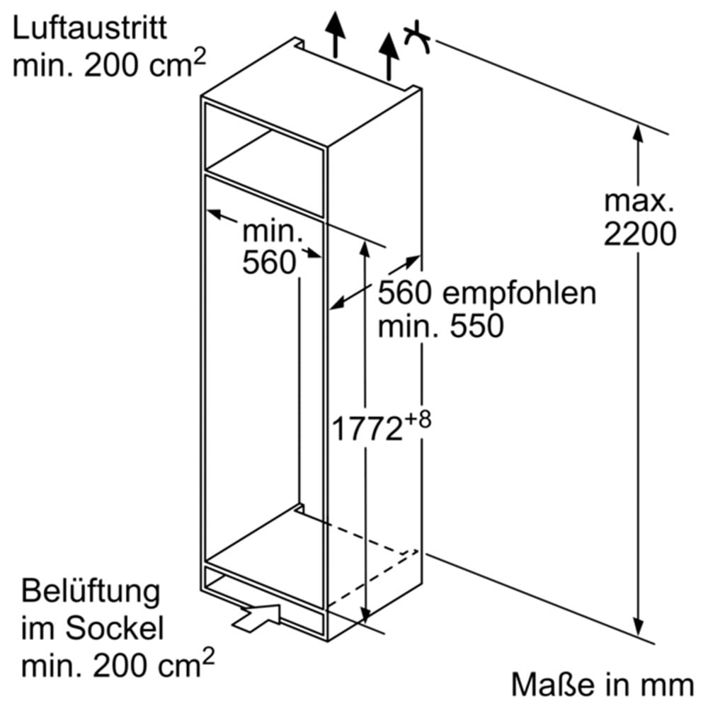 SIEMENS Einbaukühlschrank iQ500 »KI81RADD0«, LED-Licht, hyperFresh -Schublade, softClosing