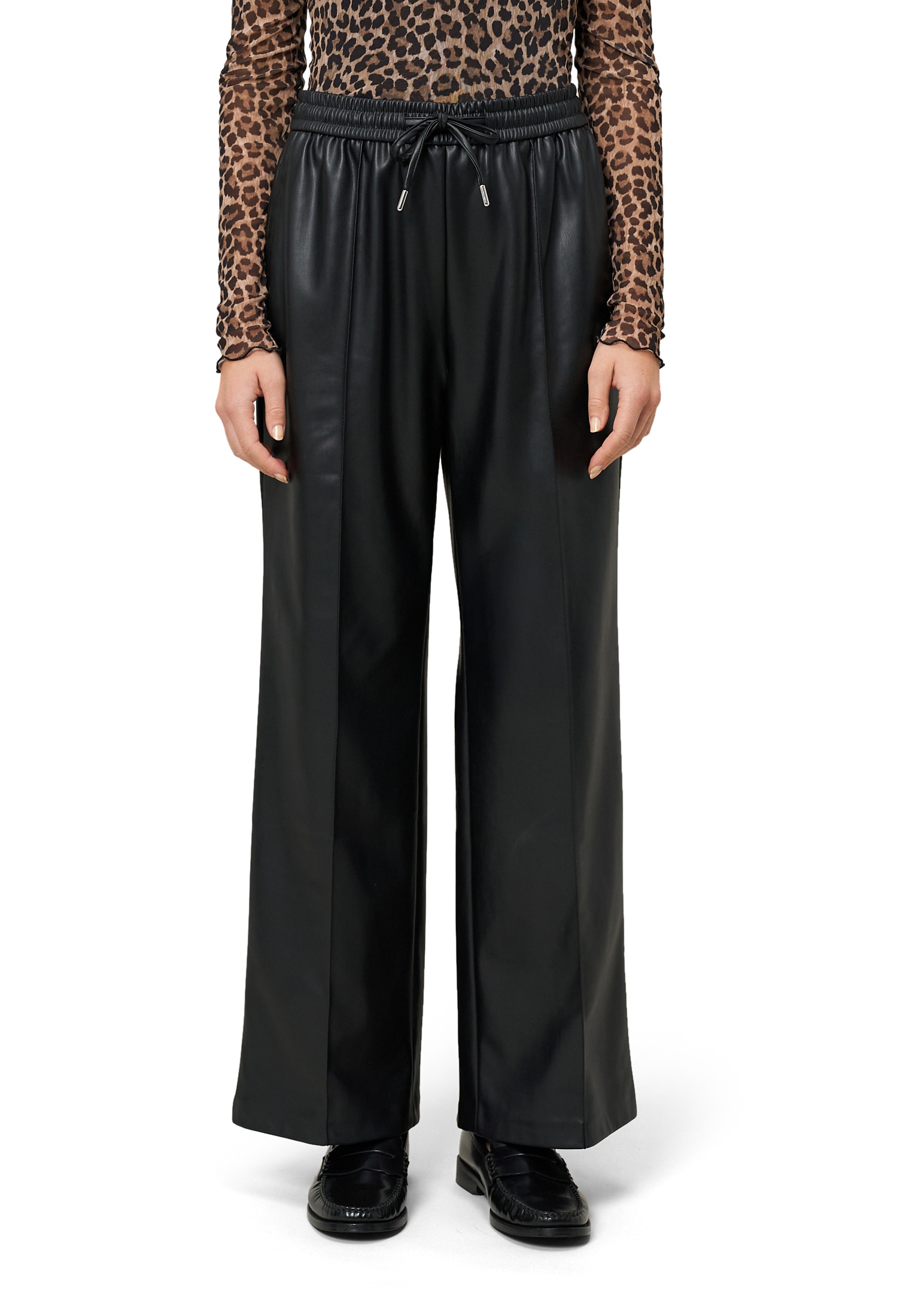 Zero Stoffhose »Hose in Lederoptik weites Bein 30 Inch«