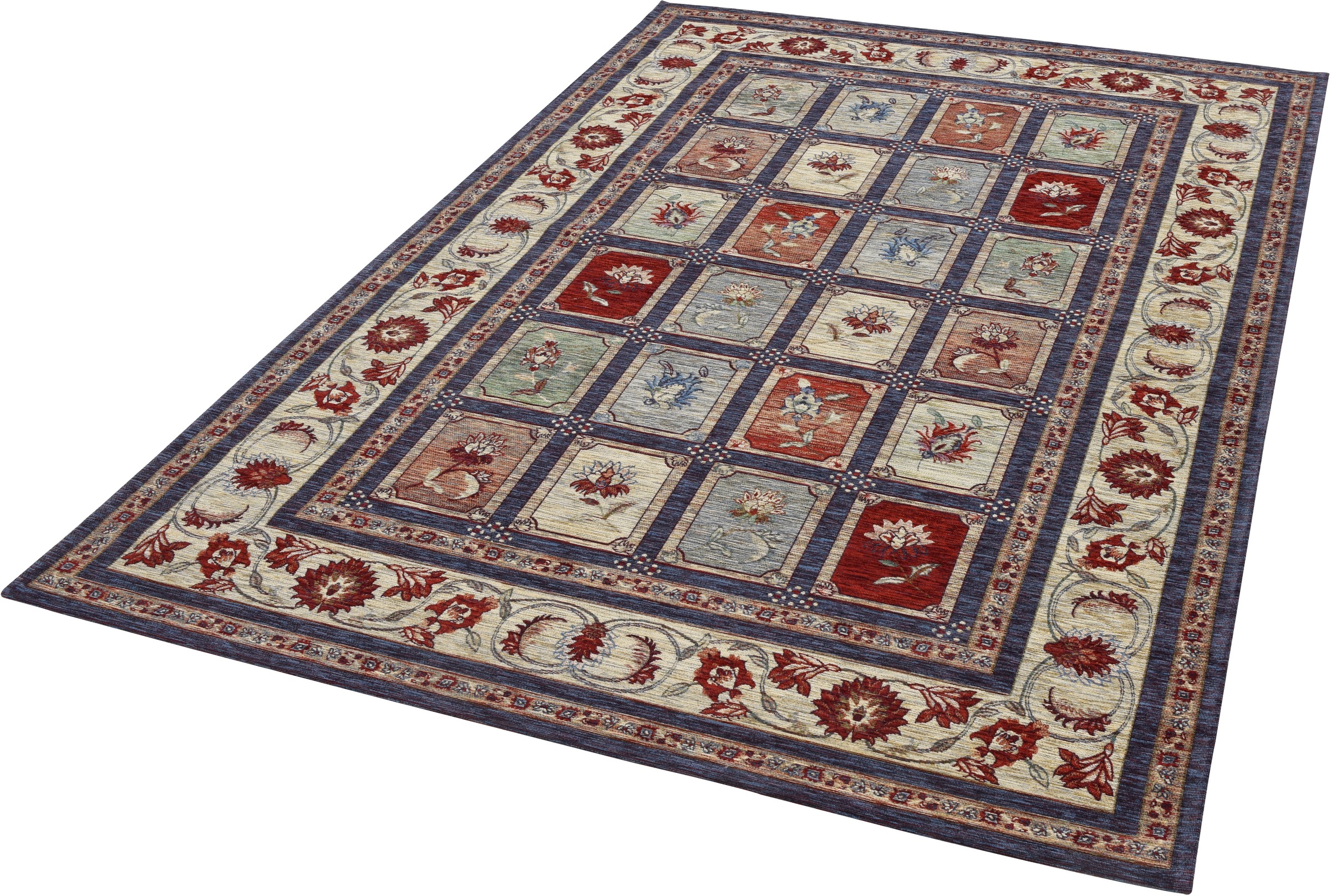 THEKO Teppich »Carlucci« rechteckig 5 mm Höhe florales Muster, mit Bordüre, Wohnzimmer