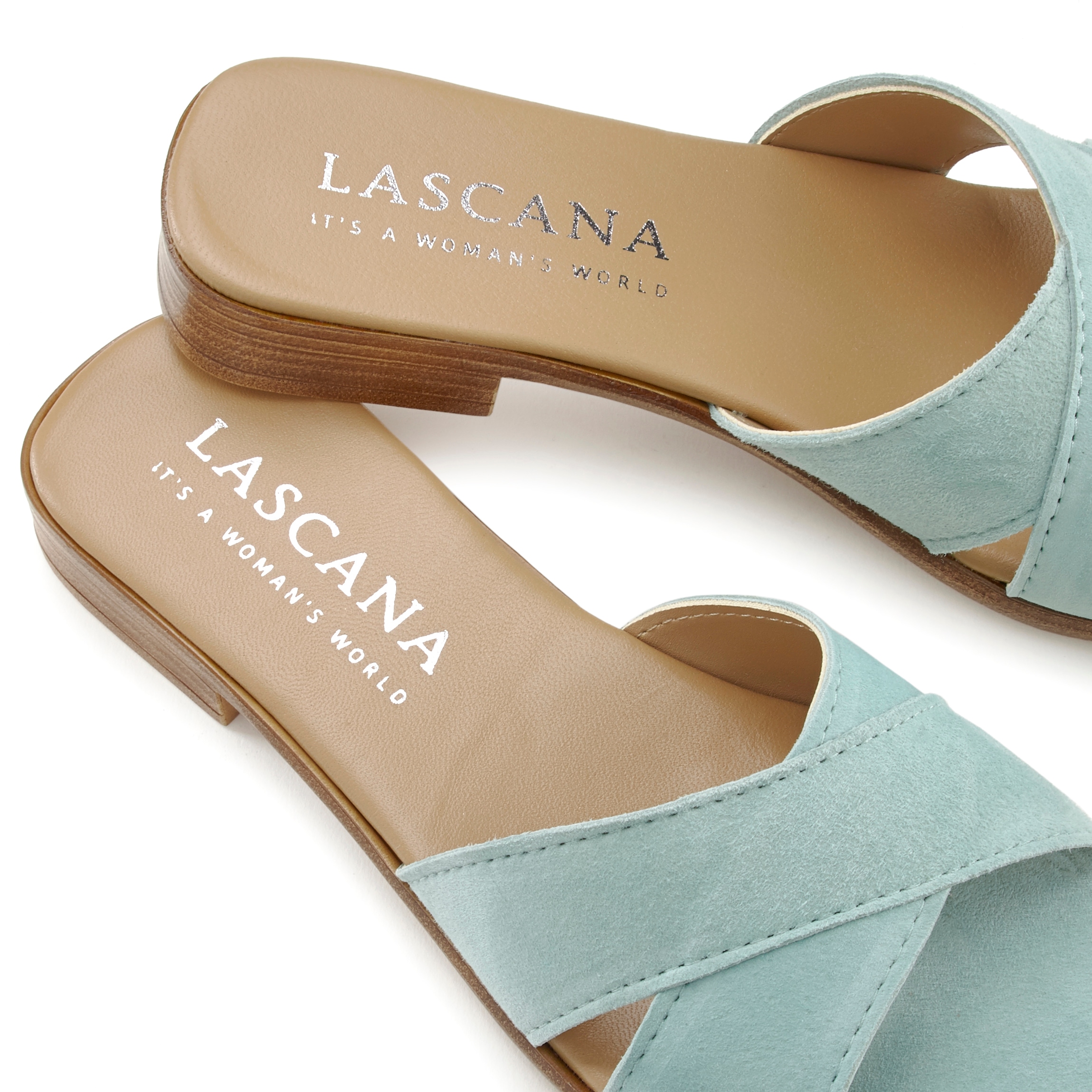 LASCANA Pantolette aus Leder mit weichen Kreuzbändern