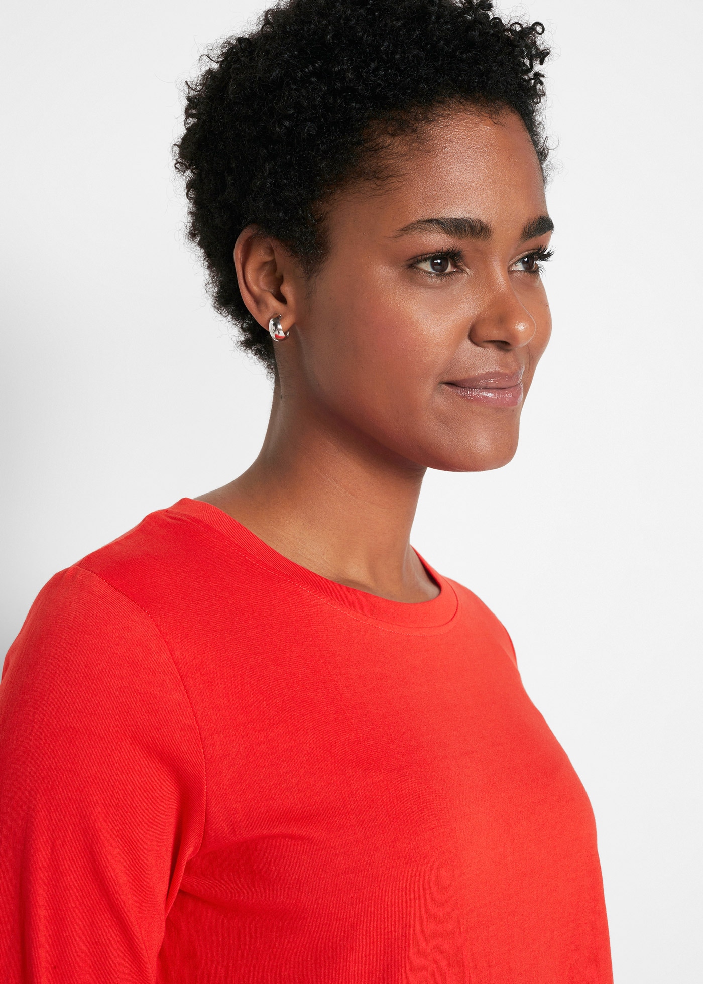 bonprix Longshirt Packung, 5 Langarm, aus reiner Baumwolle, mit abgesetzten Bündchen am Ärmel