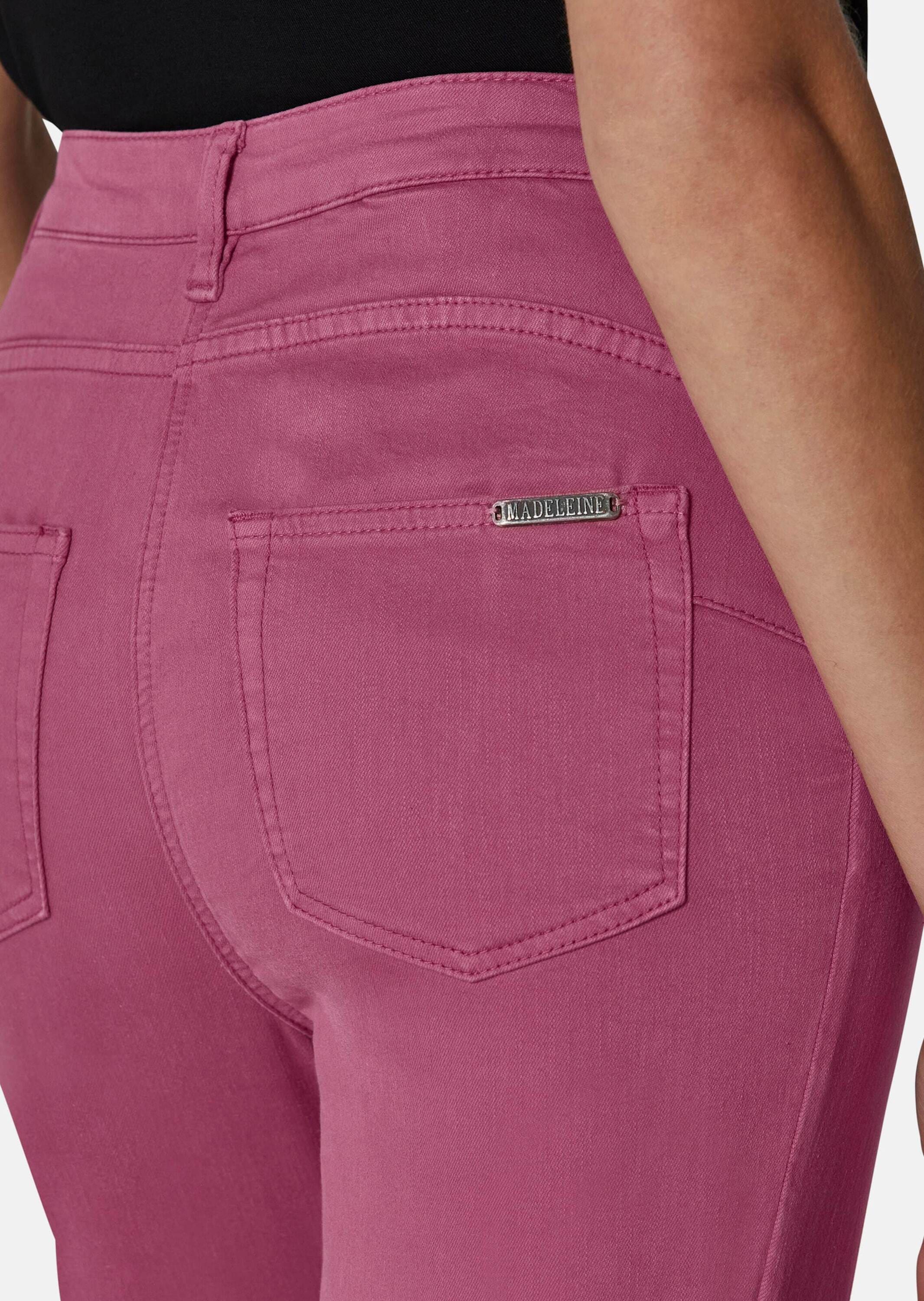 MADELEINE Regular-fit-Jeans »Jeans Mid Waist Skinny-Hose mit Fransen« mit Fransensaum