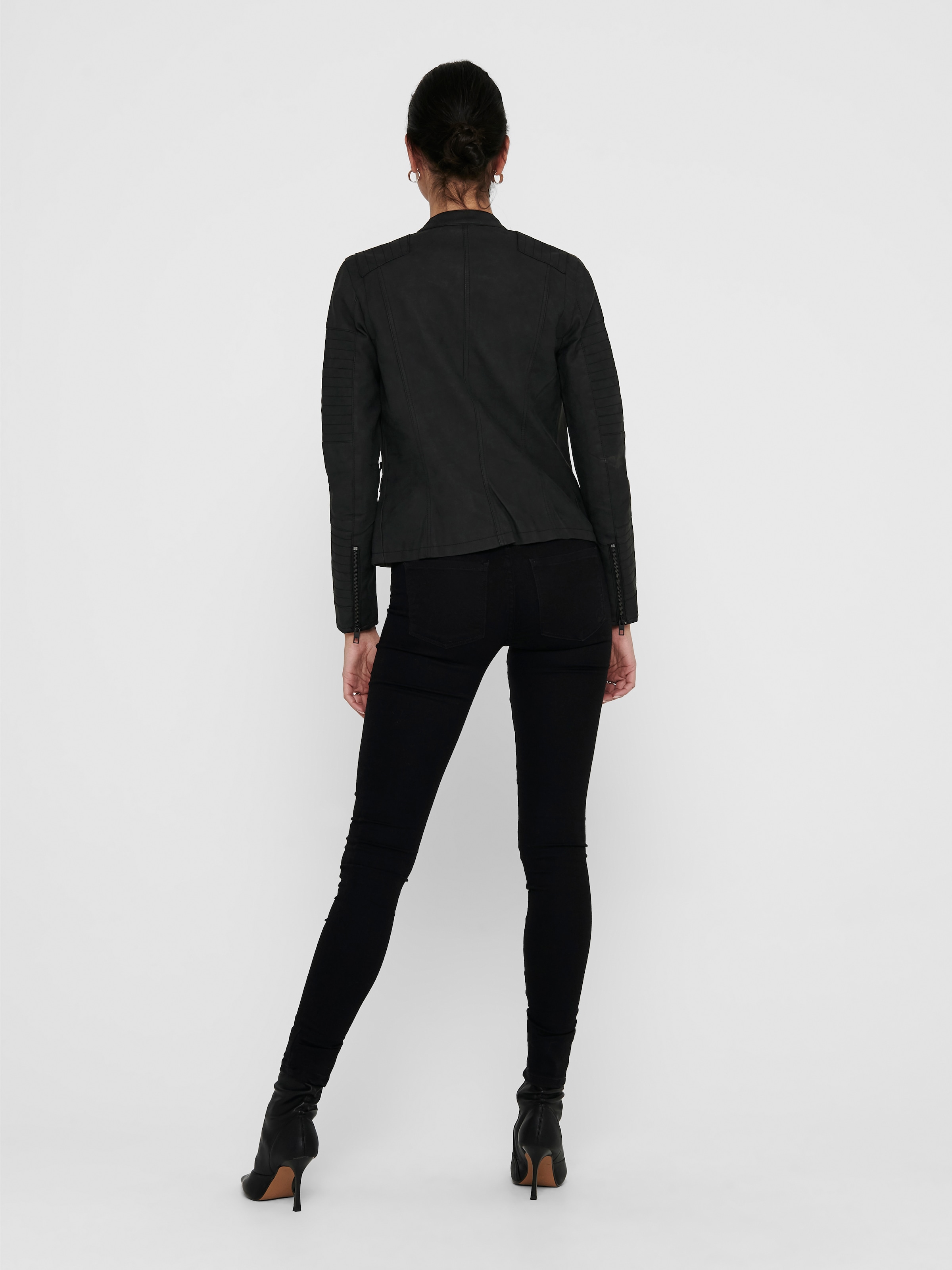 ONLY Lederimitatjacke »ONLAVA FAUX LEATHER BIKER OTW NOOS« mit Biker-Details