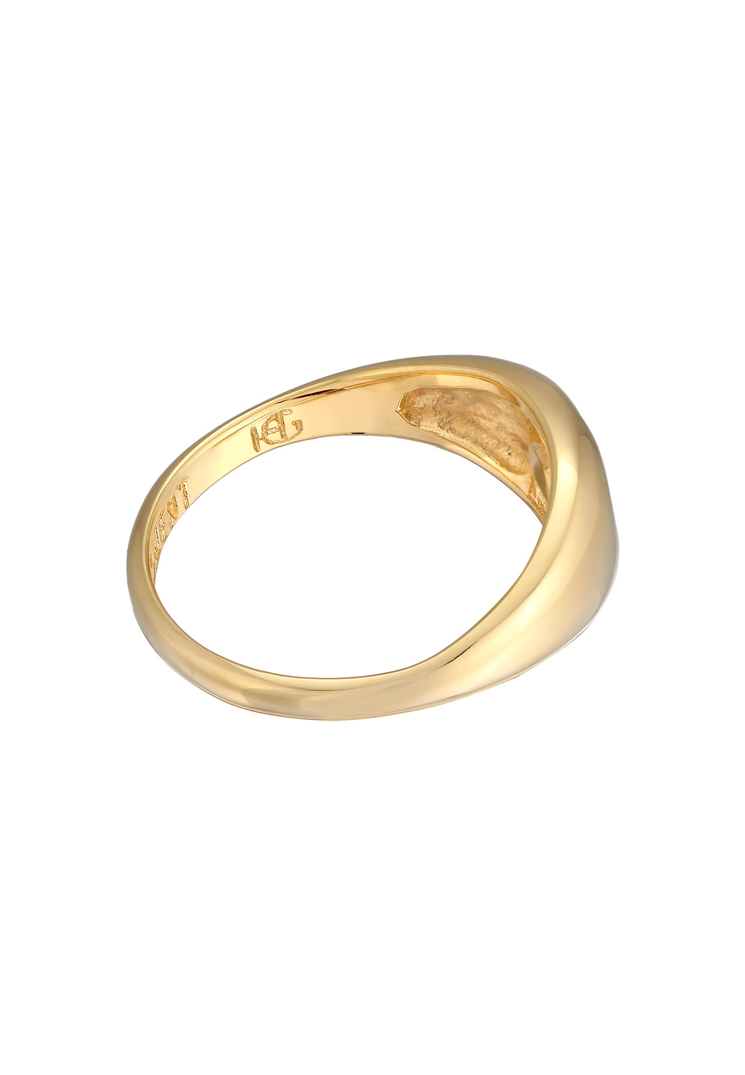HAZE & GLORY Silberring »Ring Siegelring Smaragd - Moment 375 Gelbgold«