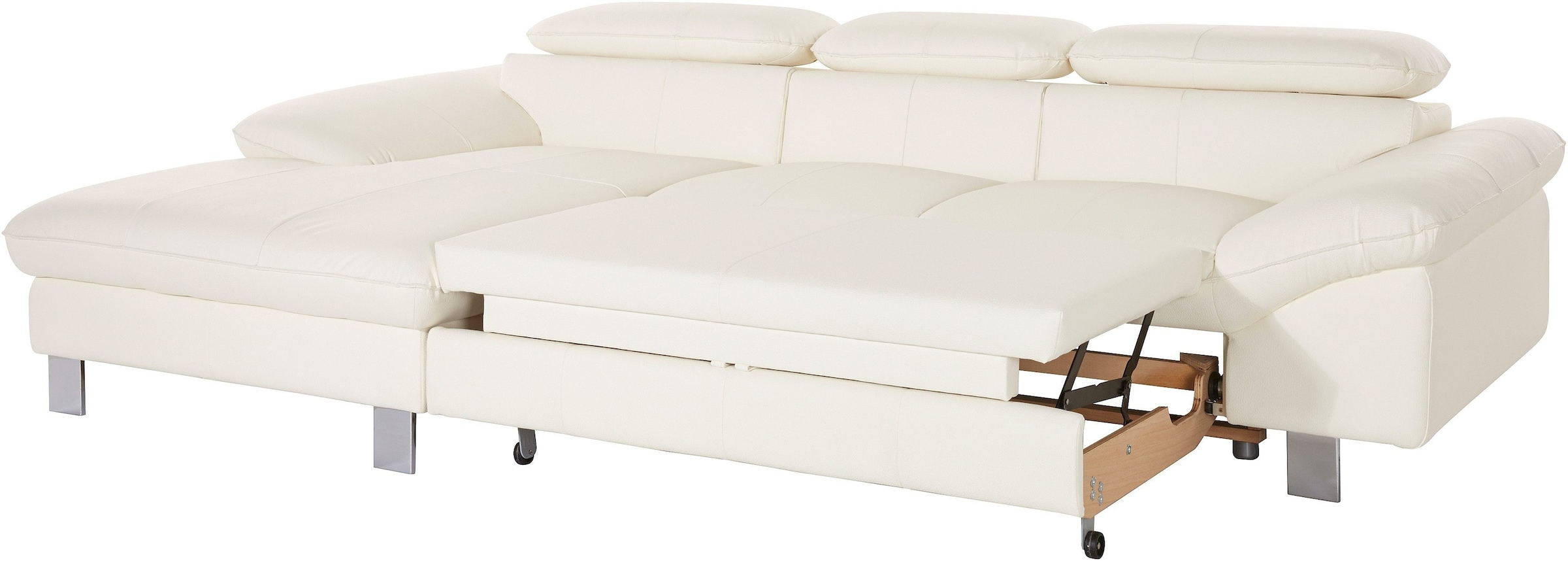 COTTA Polstergarnitur »Driver L-Form«, (Set), Set bestehend aus: Ecksofa mit Kopfteilverstellung & Hocker