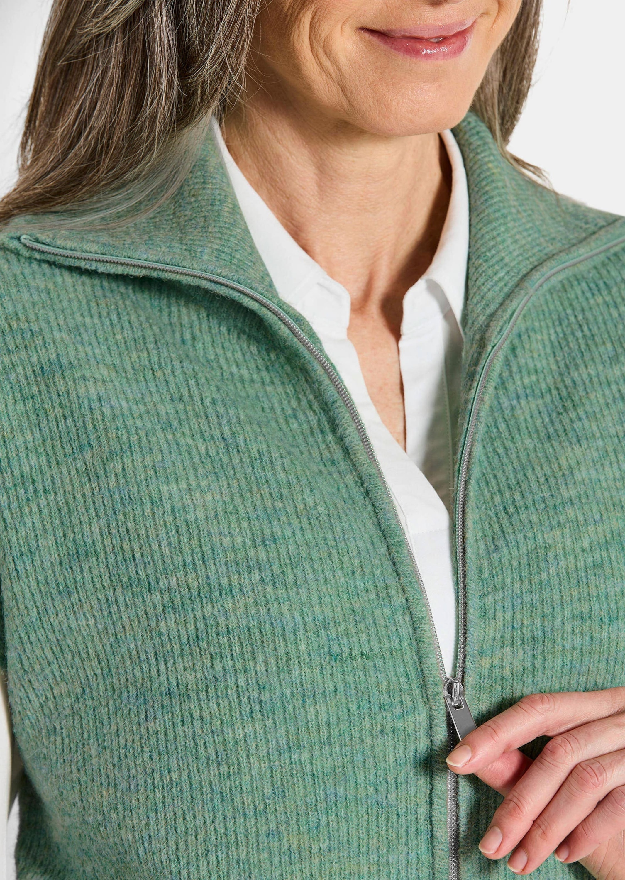 GOLDNER Kurzweste »Kurzgröße Strickweste mit Reißverschluss«