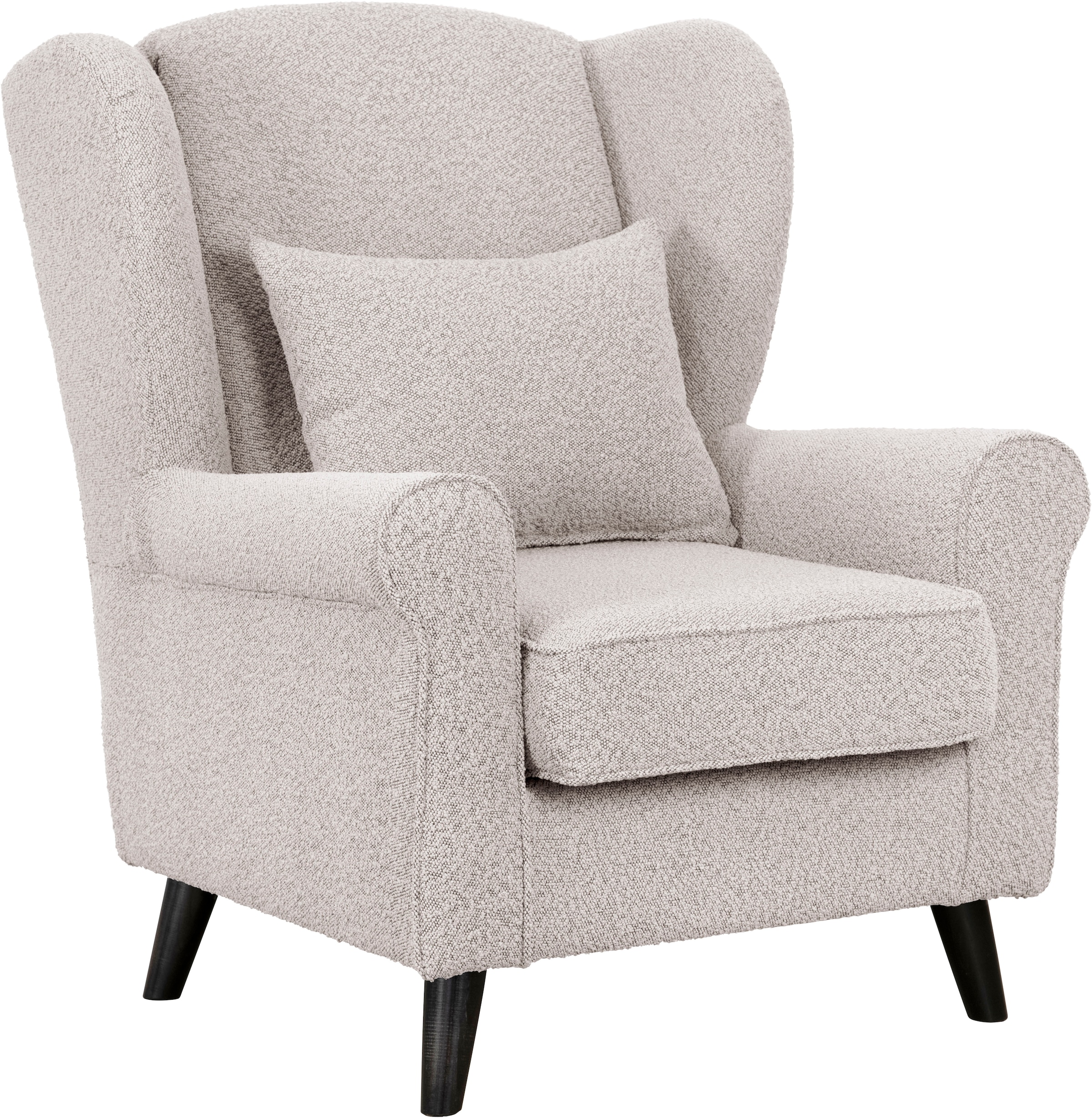 Home affaire Sessel »Ohrensessel CHISTELLE, wahlweise mit Polsterhocker«, mit Wellenunterfederung, Maße: B/T/H: 81/87/99 cm