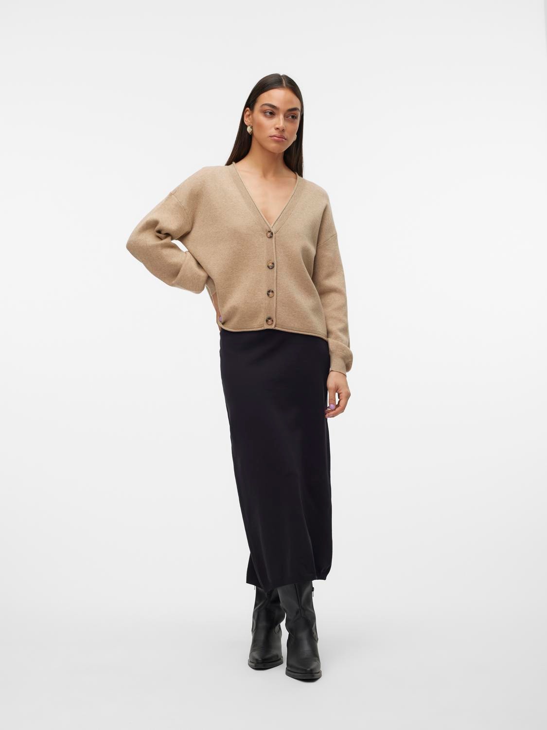 Vero Moda Strickjacke »VMGOLD ROLL LS V-NECK CARDIGAN«