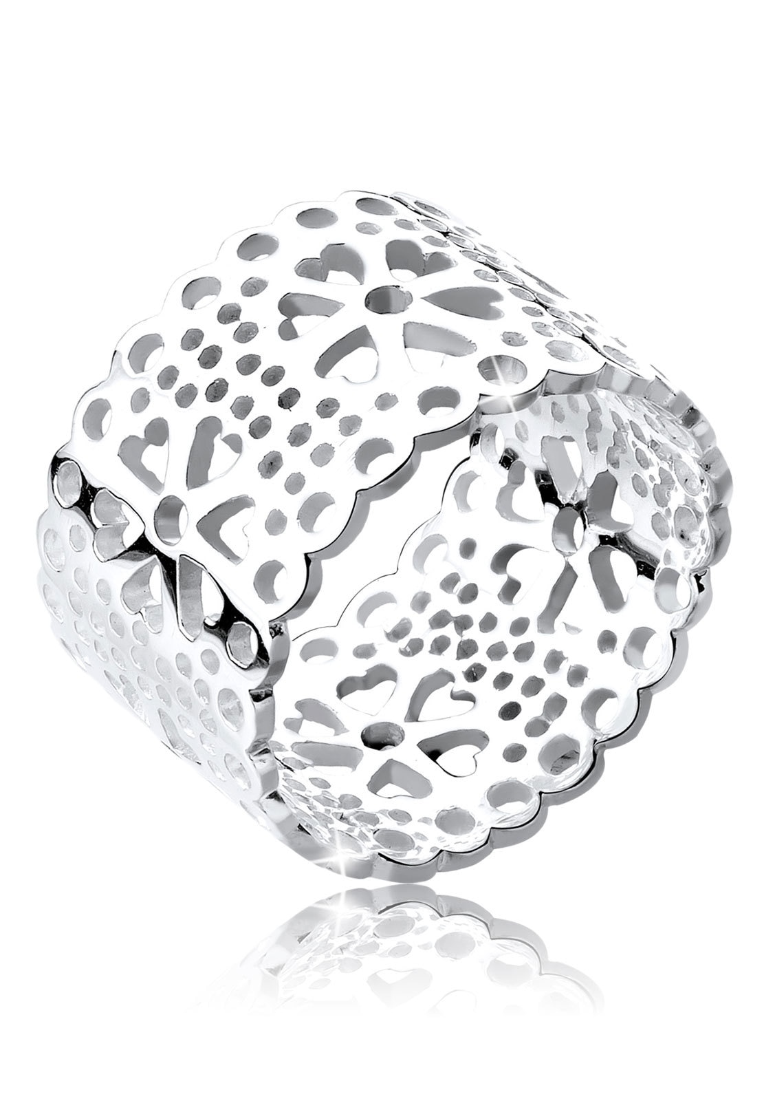 Elli Fingerring »Ring Blume Ornament Cut Out 925 Silber«